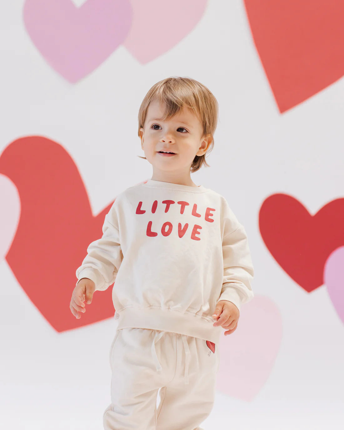 Rylee & Cru Cozy Relaxed Fleece Sweatshirt for Kids - Soft & Warm Pullover with Little Love Print - Perfect for Playdates, School & Casual Outings