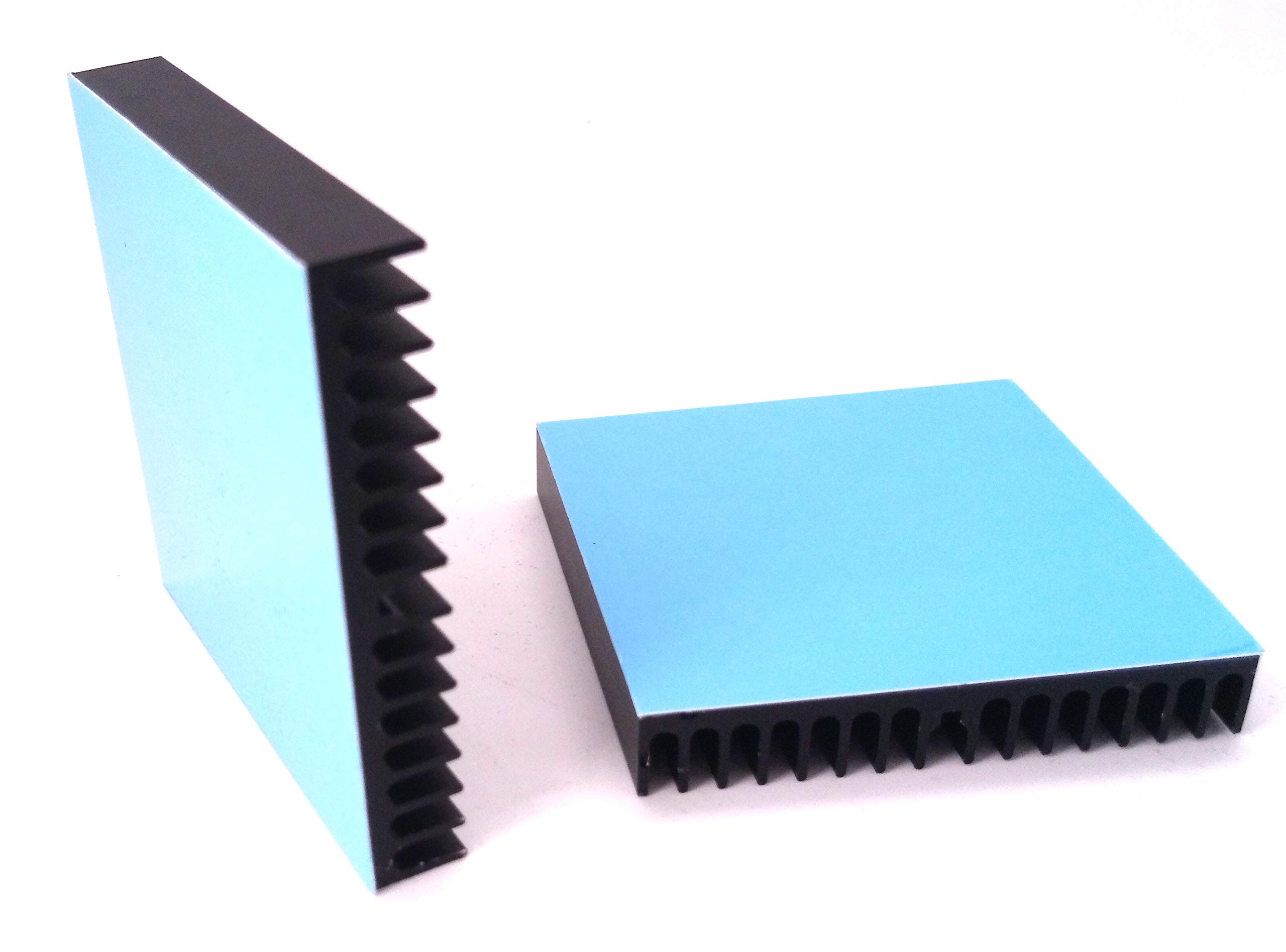 Easycargo 60mm Aluminum Heatsink Kit with Pre-Applied 3M 8810 Thermal Conductive Tape - Efficient Cooling Solution for GPU, SSD, WiFi Module & LED Panel (2pcs 60x60x10mm Black) - Perfect for PC Builds, Electronics Cooling & DIY Projects