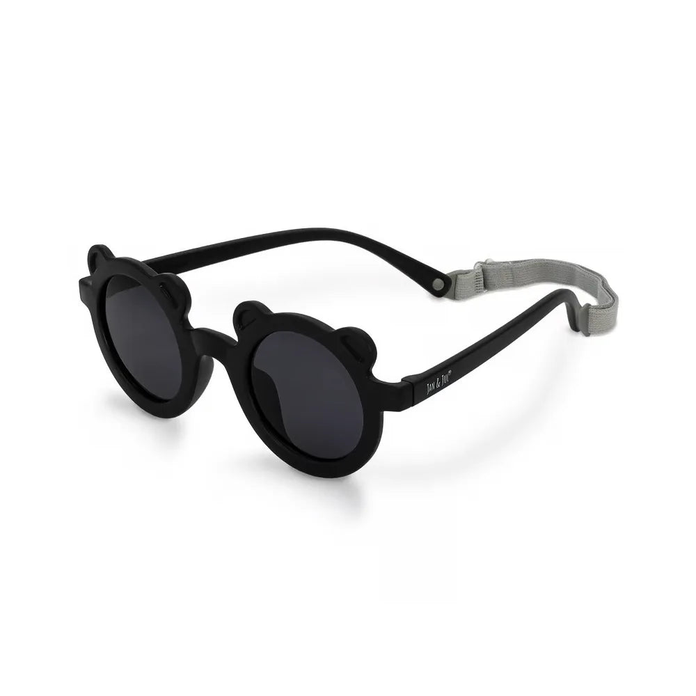 Jan + Jul Polarized Bear Sunglasses for Kids - UV400 Protection, Durable & Stylish Black Frames - Perfect for Outdoor Play, Beach Trips, and Sunny Days