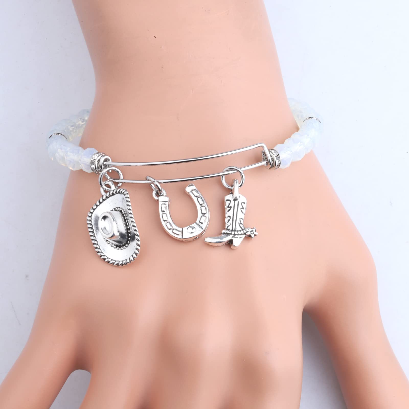 FEELMEM Western Cowgirl Bracelet - Equestrian Jewelry with Horseshoe Charm - Perfect Gift for Horse Lovers | Cowgirl Fashion Accessory for Rodeo, Ranch & Country Style Outfits