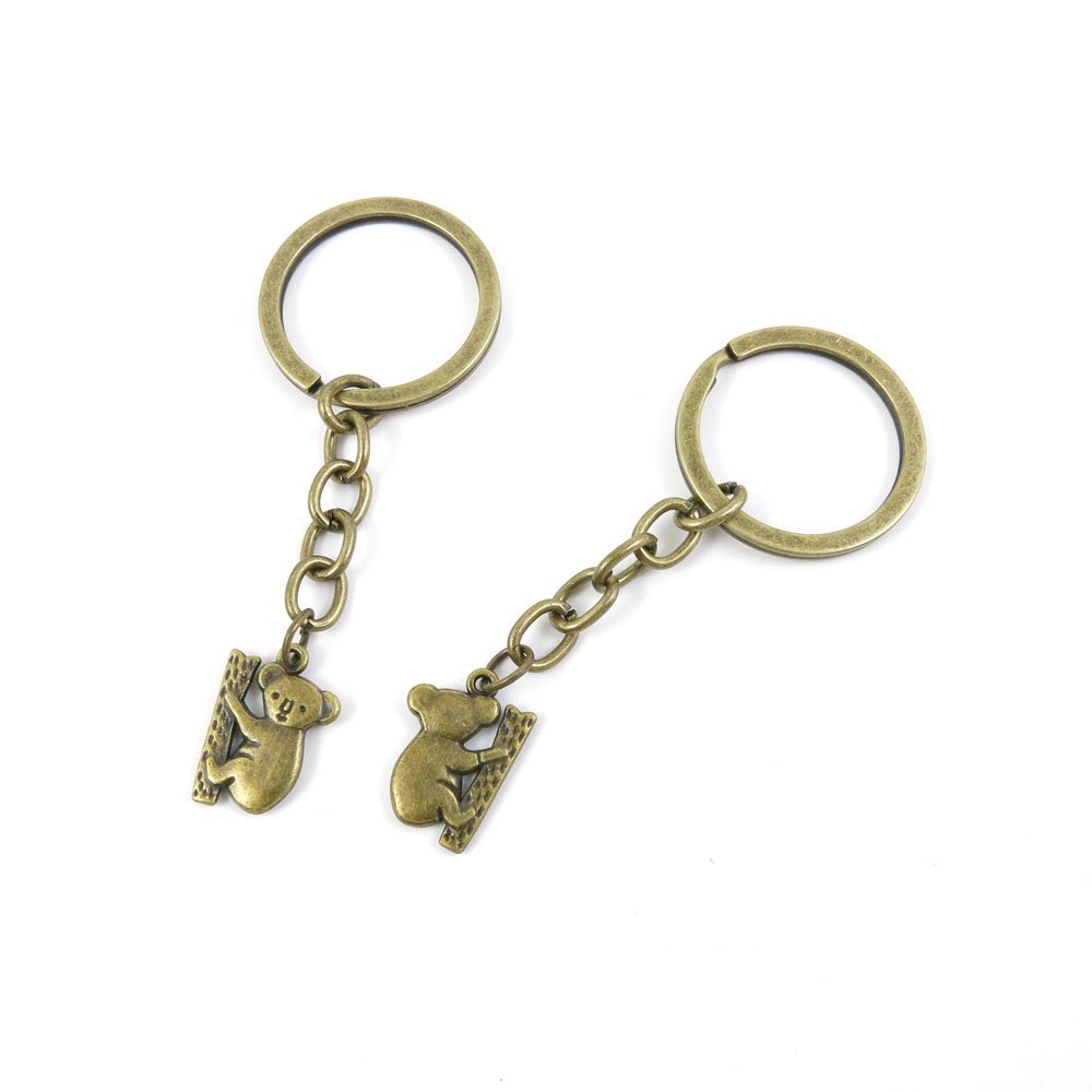 Vintage Bronze Koala Bear Keychain - Handmade Jewelry Making Charms & Keyring Tags for DIY Craft Supplies (KC0785) - Perfect for Gifts, Keychains & Accessories