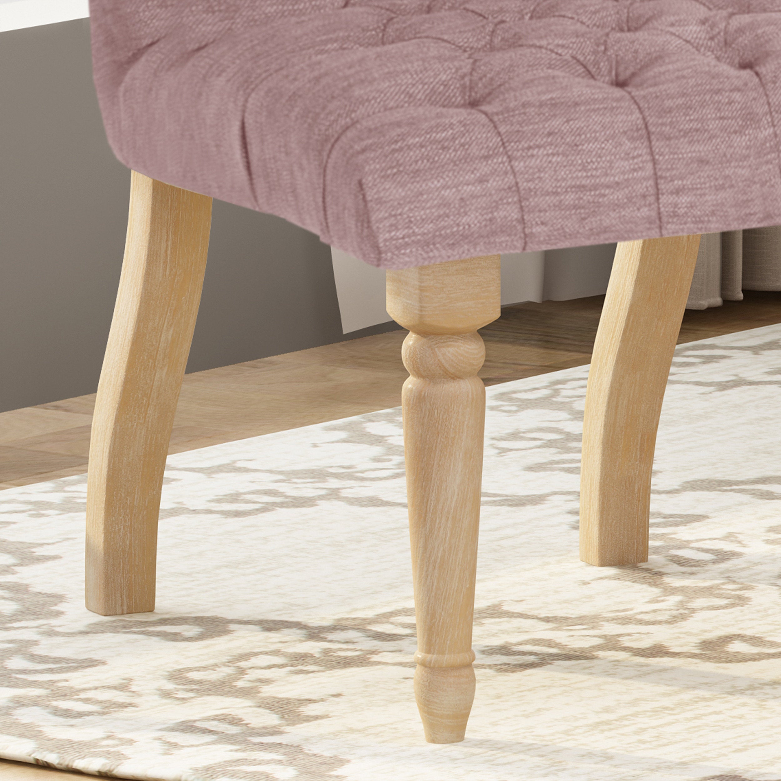 Modern Accent Chairs Set of 2 - Mid Century Style Upholstered Armchairs for Living Room, Lounge & Office - Comfortable Fabric Dining Chairs with Wooden Legs (Beige)