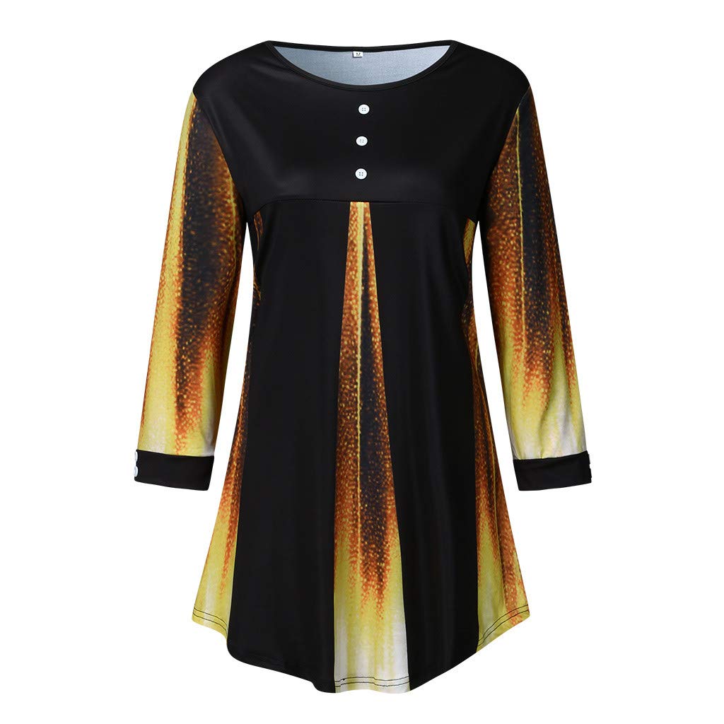 Women's Casual Long Sleeve Ombre Blouse - Soft Cotton Blend Top for Work & Everyday Wear | Perfect for Nursing Scrubs, Office Outfits & Weekend Style