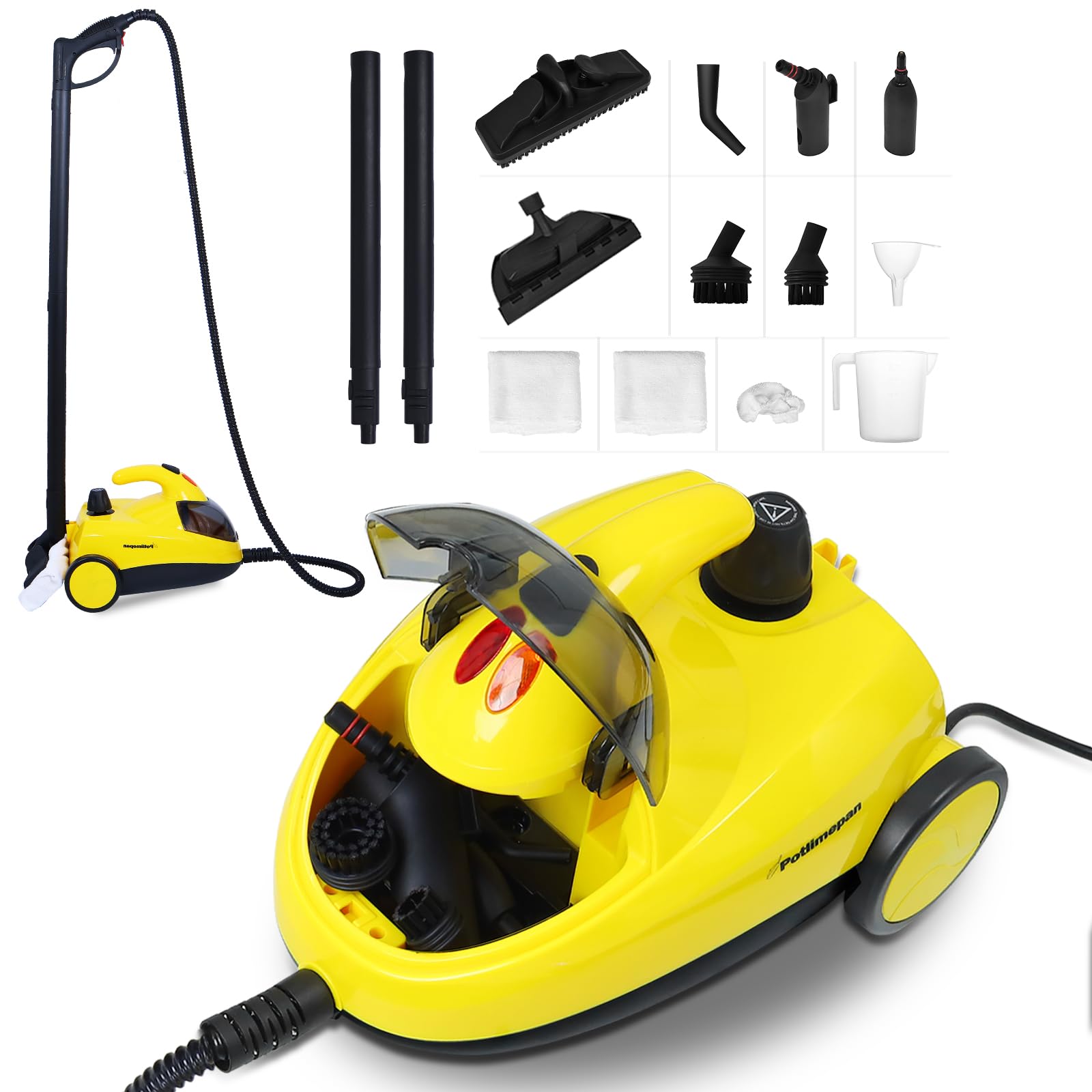 1500W Powerful Steam Cleaner with Attachments - Portable Deep Cleaner for Upholstery, Tile & Grout - Home Steam Cleaning System with On-Board Storage (WJ528/NK-0697) - Perfect for Cleaning Carpets, Couches, Bathrooms & Kitchen Surfaces