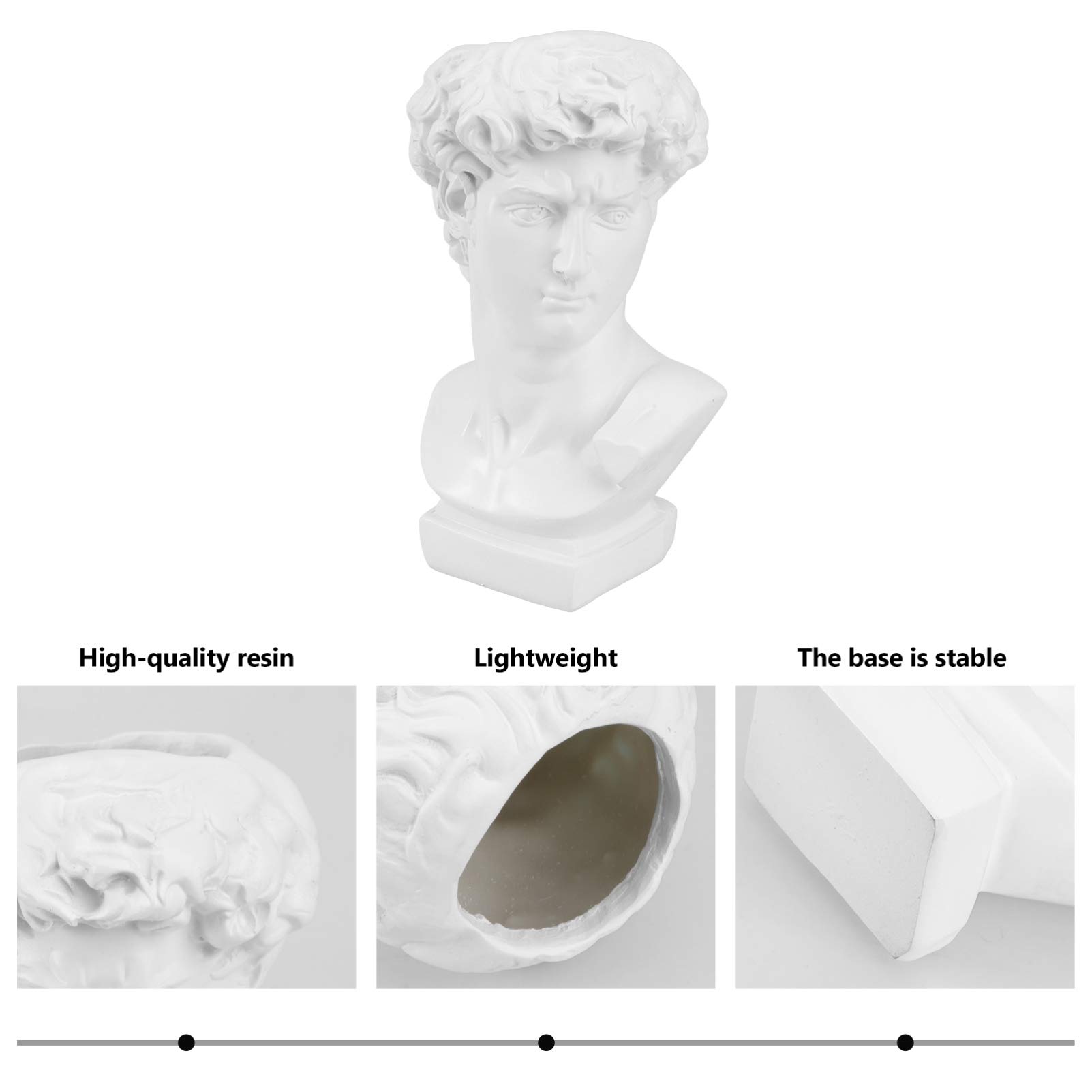 HEMOTON Classic Greek Statue Planter - Face Vase for Jewelry & Trinkets, David Bust Sculpture for Succulents | Indoor/Outdoor Desktop Decor for Home, Office & Garden