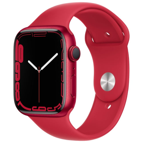 Apple Watch Series 7 (GPS) 45mm Red Aluminum Case with Red Sport Band - Fitness Tracker, Heart Rate Monitor, Water Resistant Smartwatch for Running, Swimming & Daily Activity (MKN93LL)