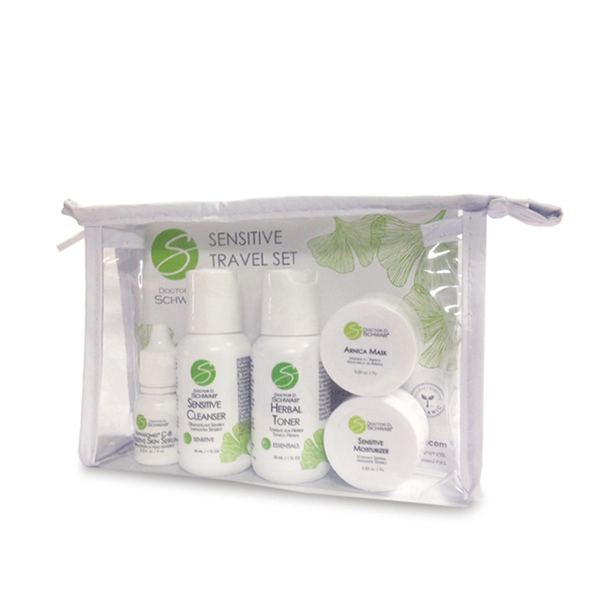 Gentle & Hypoallergenic Travel Skincare Set for Sensitive Skin - Perfect for Airplane, Hotel & On-the-Go Use