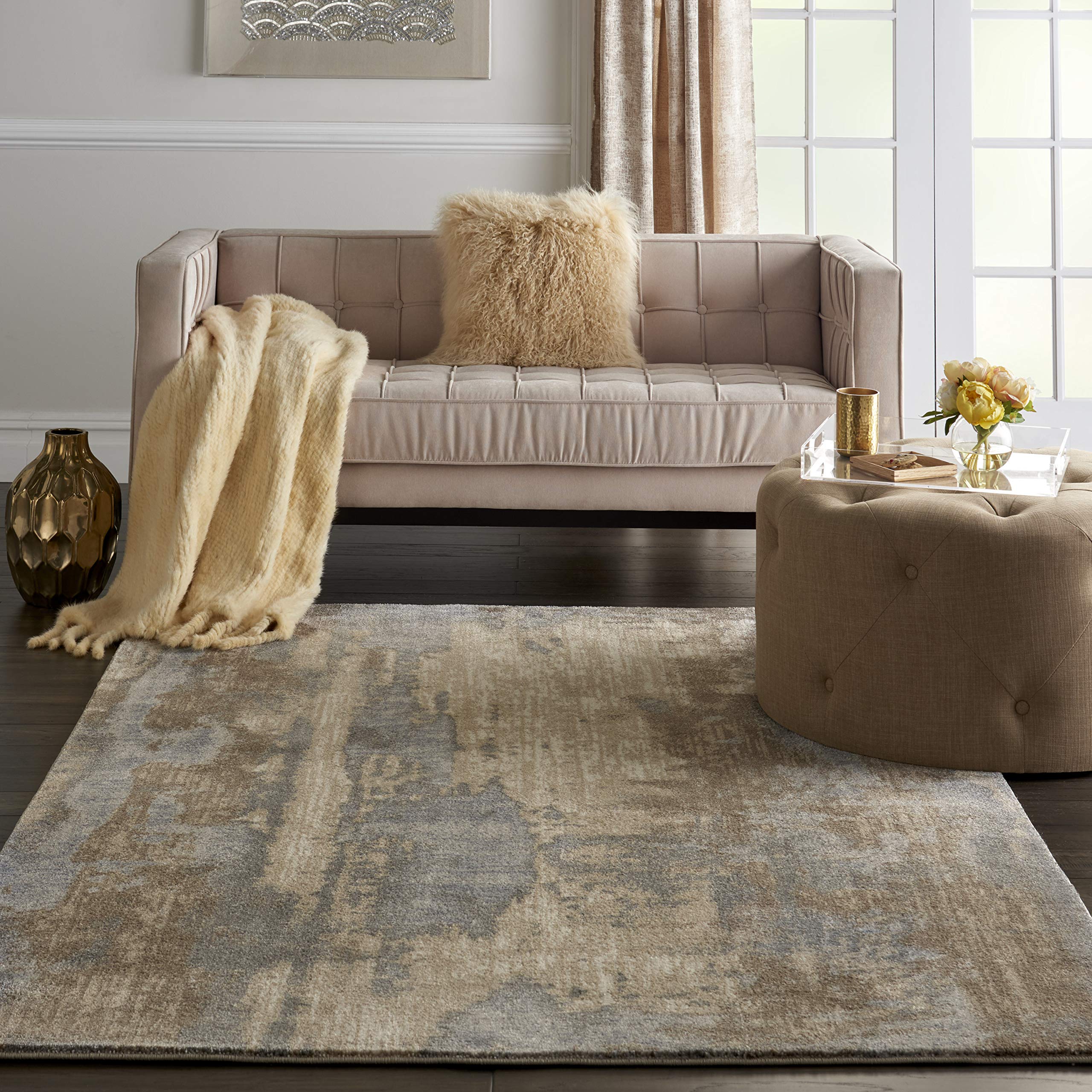 Kathy Ireland Home Moroccan Celebration Abstract Grey/Beige 3'10