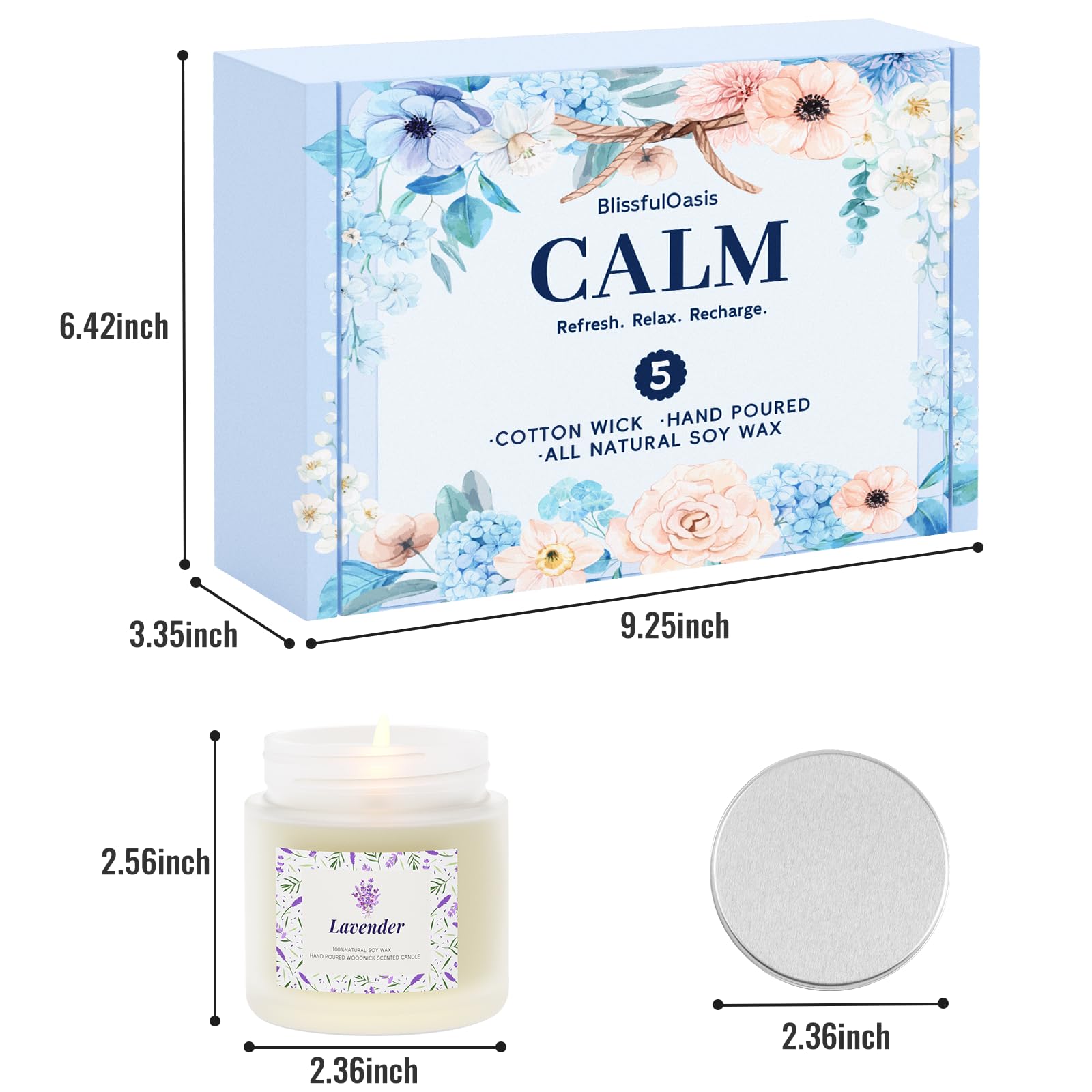5 Pack Long-Lasting Scented Candles for Home - Natural & Safe Ingredients, Aromatherapy Candles for Women, Perfect for Birthday, Christmas & Holiday Gifts - Create Cozy Ambiance for Relaxation, Meditation & Romantic Dinners