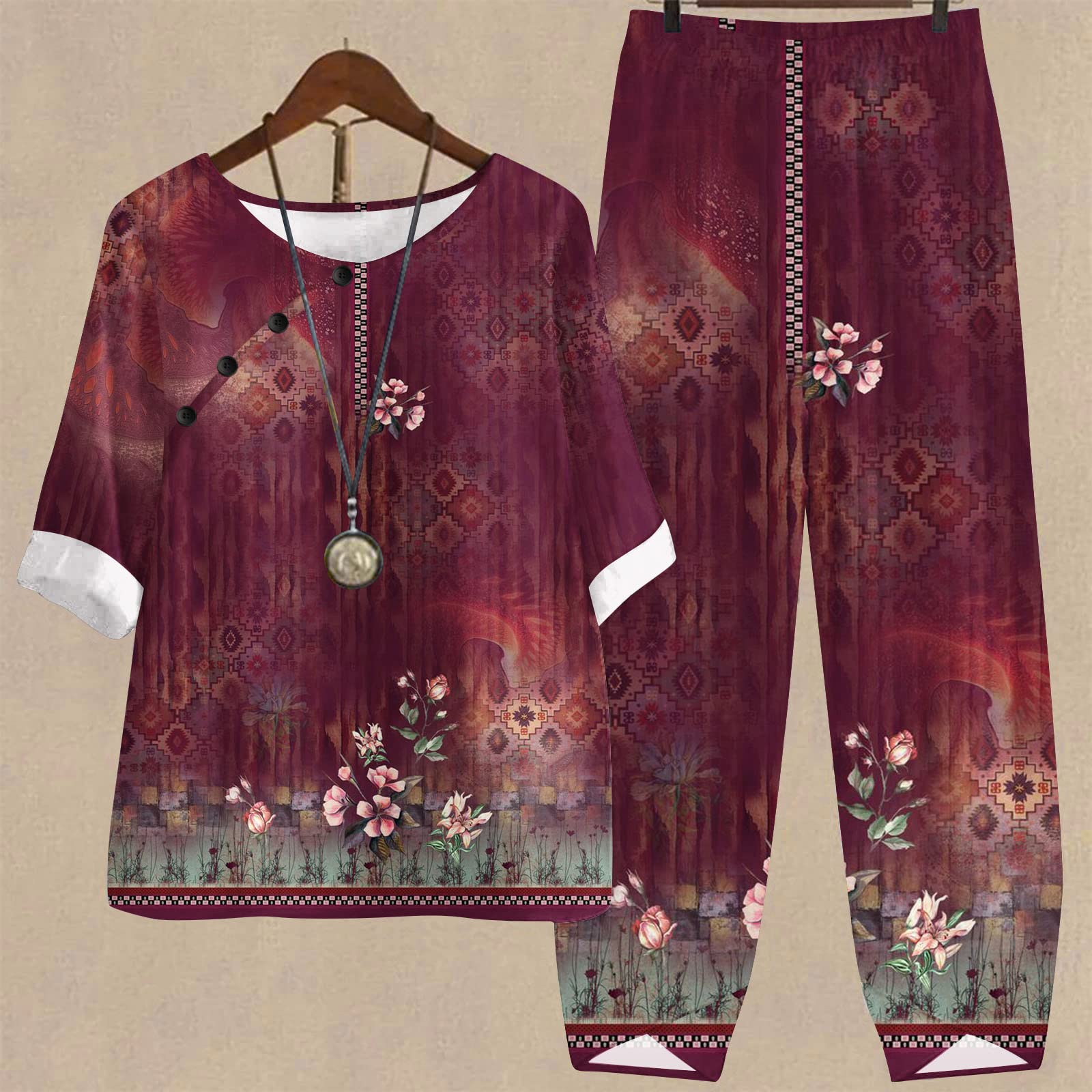 Women's 2-Piece Cashmere Lounge Set - Soft Jogger Sweatsuit for Summer & Comfort | Perfect for Relaxing at Home, Yoga, and Casual Outings
