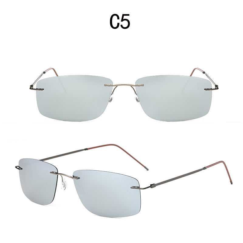 VisionAir Rimless Large Rectangle Polarized Sunglasses for Men & Women - UV400 Protection, Lightweight & Stylish - Perfect for Driving, Beach, and Outdoor Activities