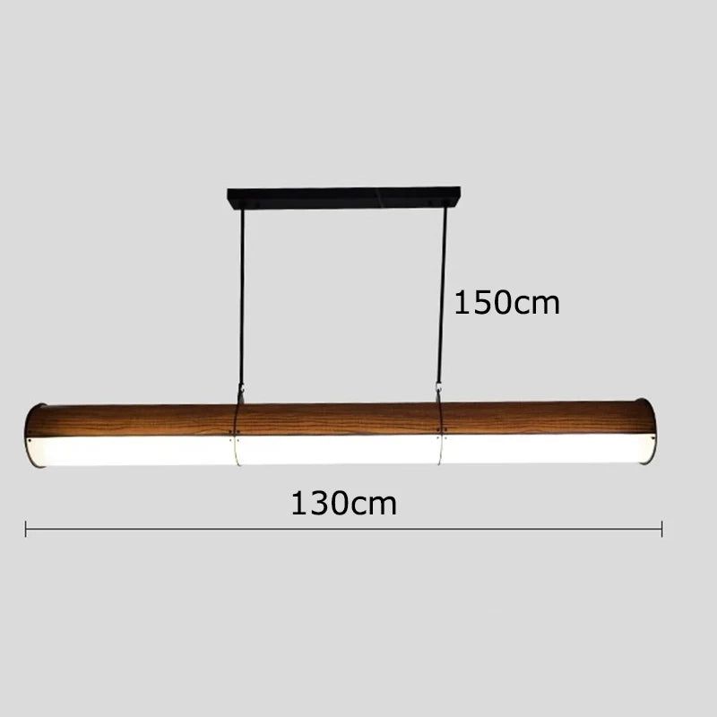 Solid Oak Wood Rod Kitchen Island Lighting - Rustic Pendant Light for Farmhouse, Dining Room & Bar Counter - Durable & Stylish Ceiling Fixture