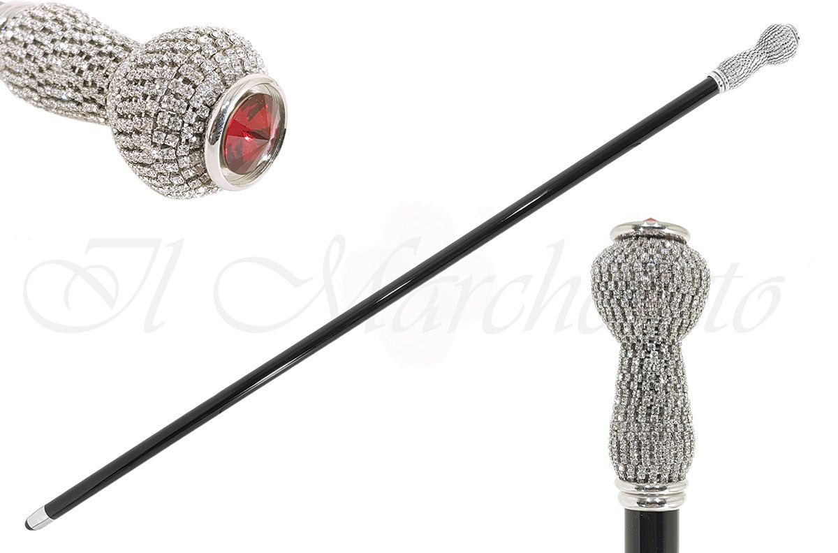 Swarovski Crystal Jewel Cane - Elegant Walking Stick for Women & Men - Perfect for Weddings, Parties & Fashion Accessories