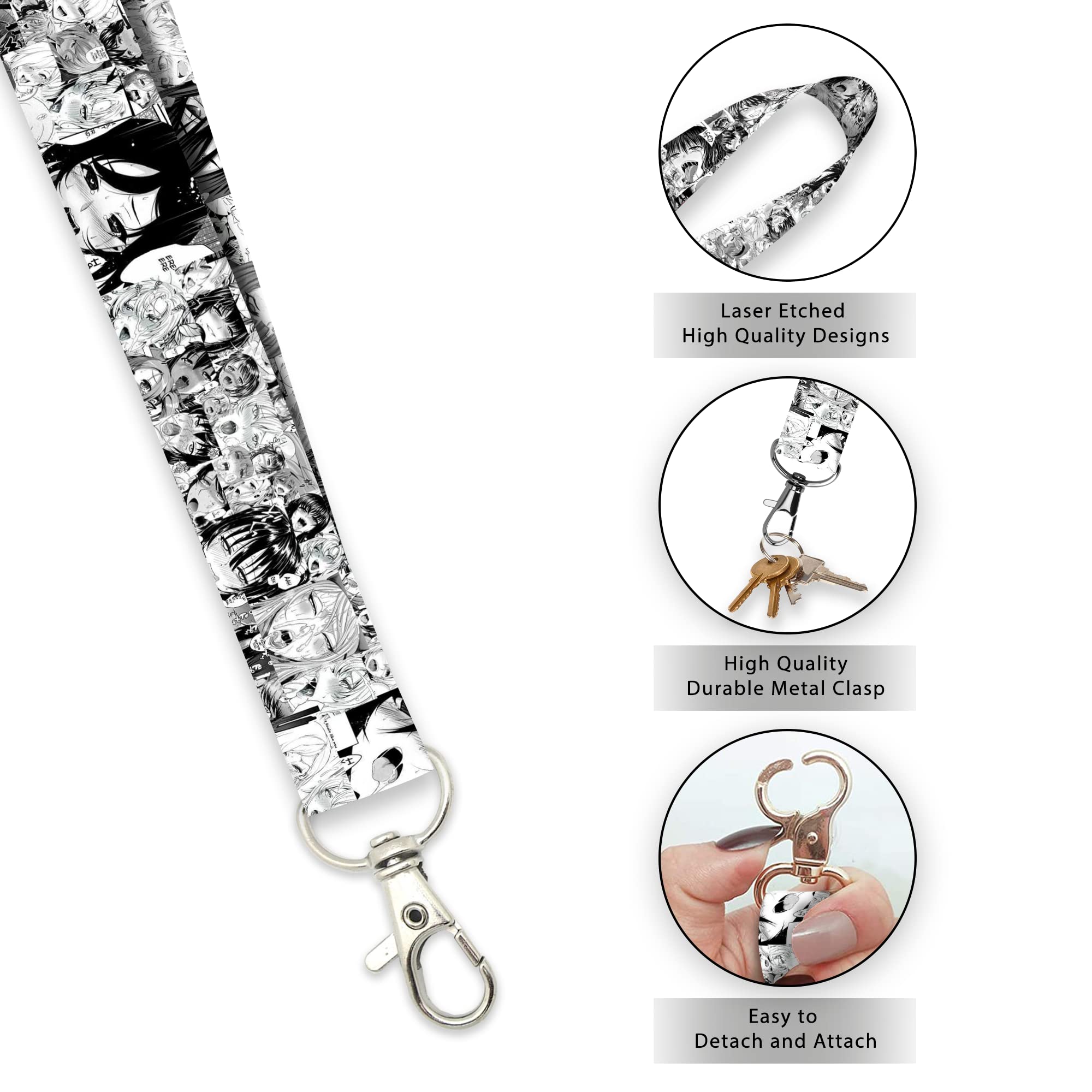 Cute Anime Lanyard Keychain with Lust Face Design - Perfect for Cosplay, Conventions, and Anime Fan Accessories