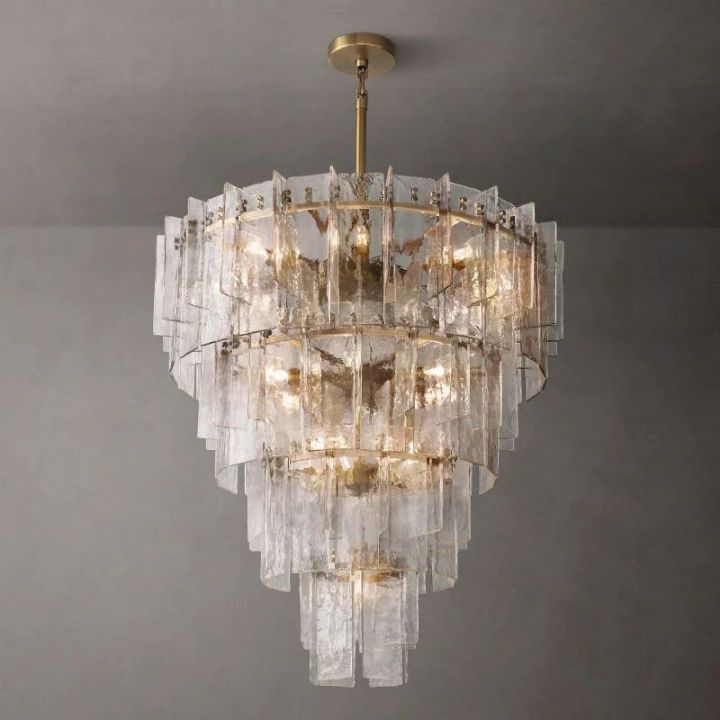 Corinna Multi-Layer Round Crystal Chandelier - 47 Inch Modern Ceiling Light Fixture for Dining Room, Living Room & Bedroom Lighting
