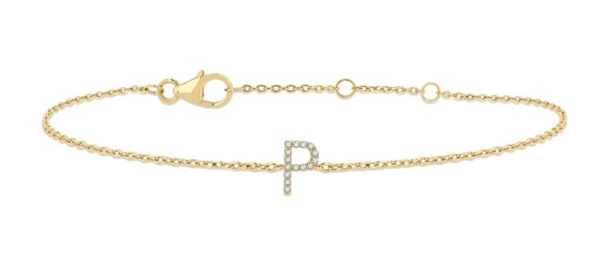 Initial Diamond Bracelet for Women - Elegant Minimalist Dainty Gold or Silver Bracelet - Perfect for Anniversary, Birthday, Valentine's Day Gifts & Everyday Wear