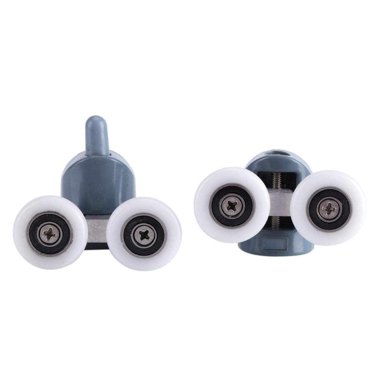 Omabeta Low Noise Door Rollers - Double Wheel Shower Door Sliding Wheels - Smooth Gliding & Quiet Operation for Glass Shower Doors, Bathroom & Closet Doors