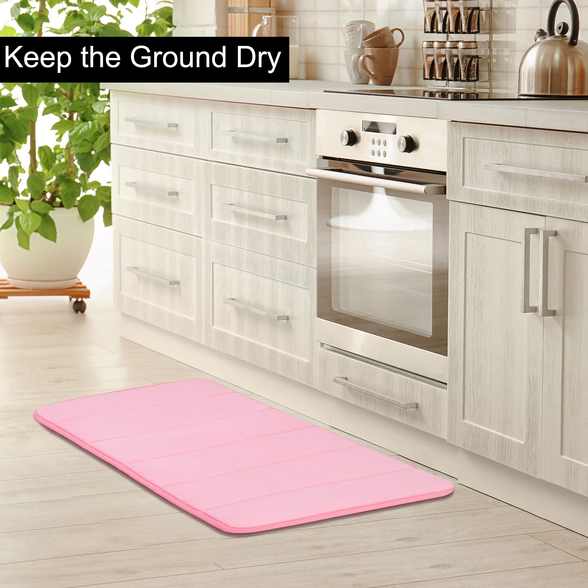 Memory Foam Bath Mat - Soft Absorbent Bathroom Rug for Tub & Toilet - 24x16