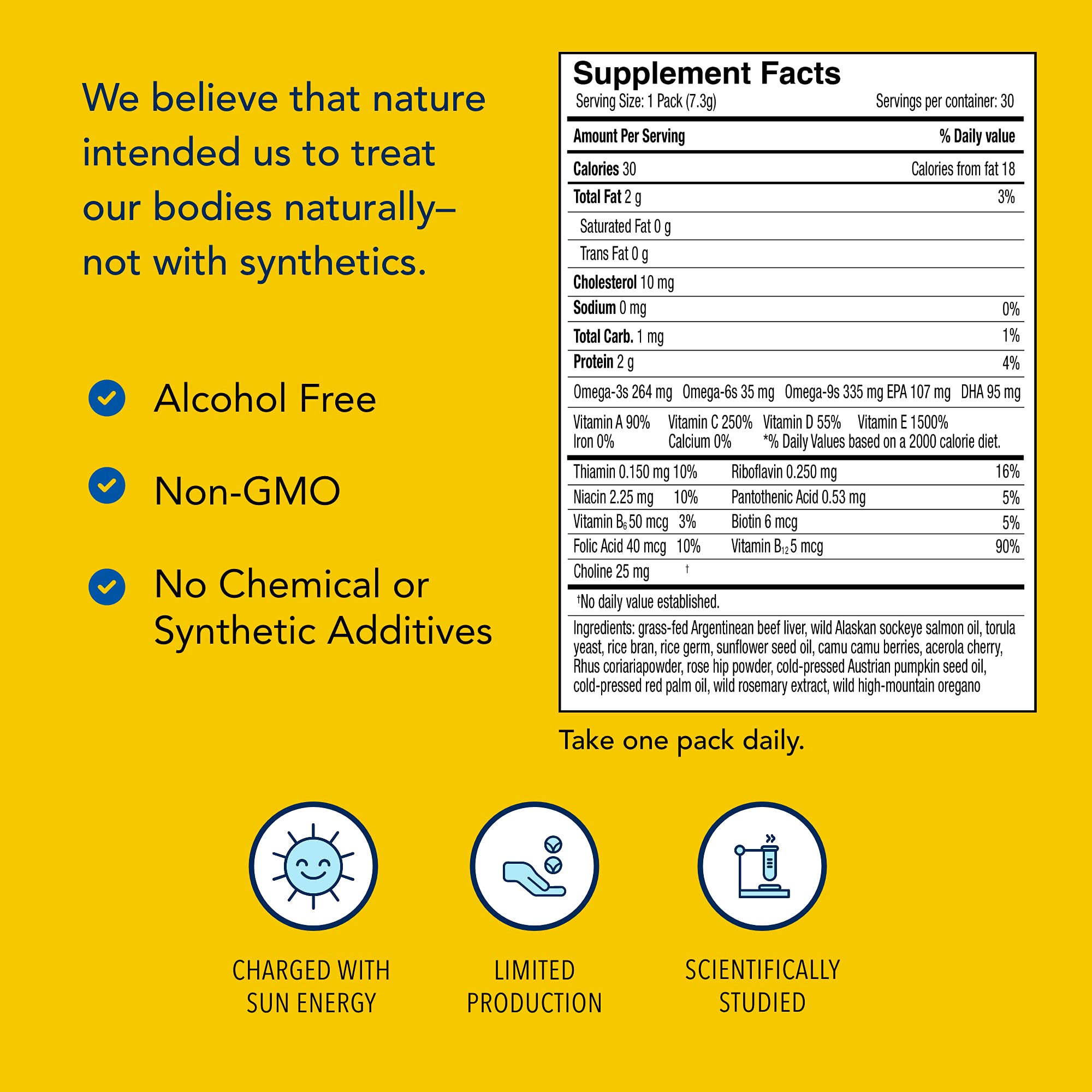 NORTH AMERICAN HERB & SPICE Purely Pak - Whole Food Multivitamin with Vitamin A, B Complex, C, D, E & Omega 3-6-9 - Non-GMO, Easy Absorption - 30-Day Supply - Perfect for Daily Wellness & Immune Support