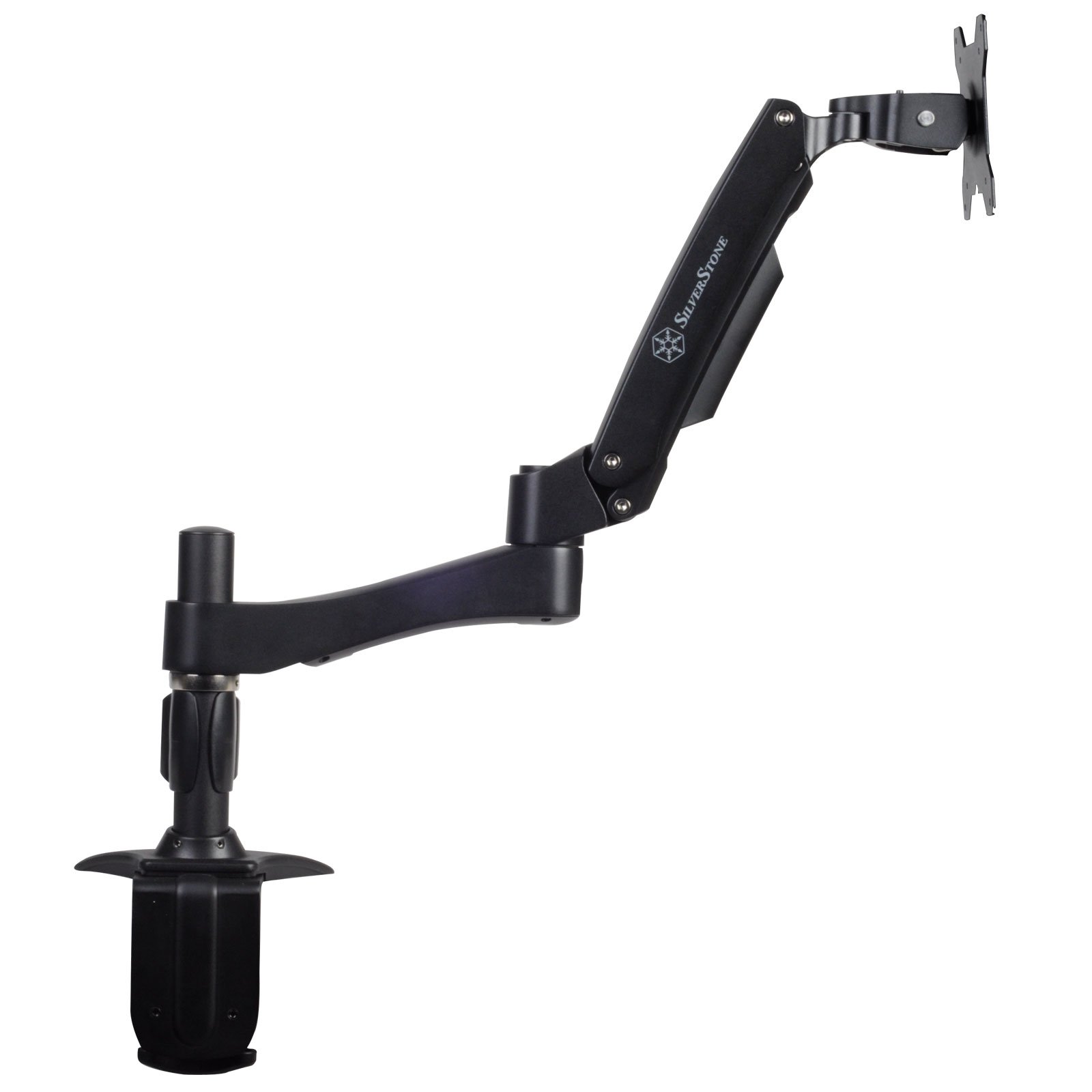 SilverStone Technology ARM11BC Articulating Monitor Mount - Adjustable Single Arm Desk Stand for Computer Screens, TAA Compliant | Perfect for Home Office, Gaming Setup & Workspace Ergonomics