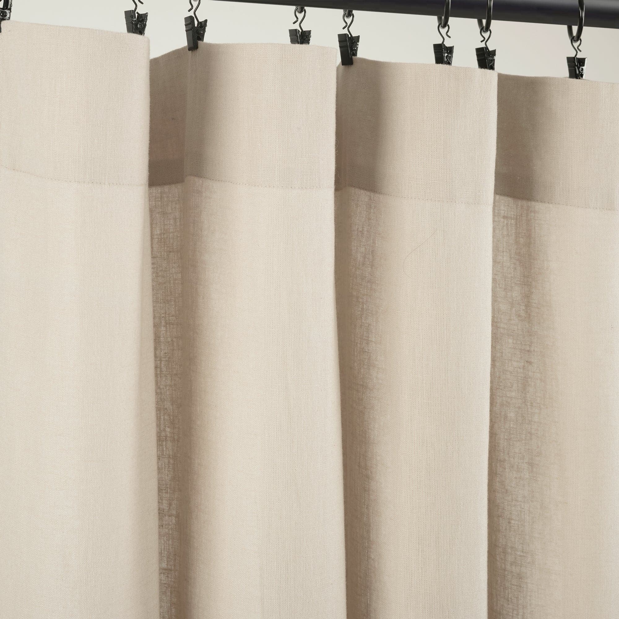 Premium Belgian Flax Prewashed Linen Cotton Blend Curtain Panel - Blackout Window Drapes for Living Room & Bedroom