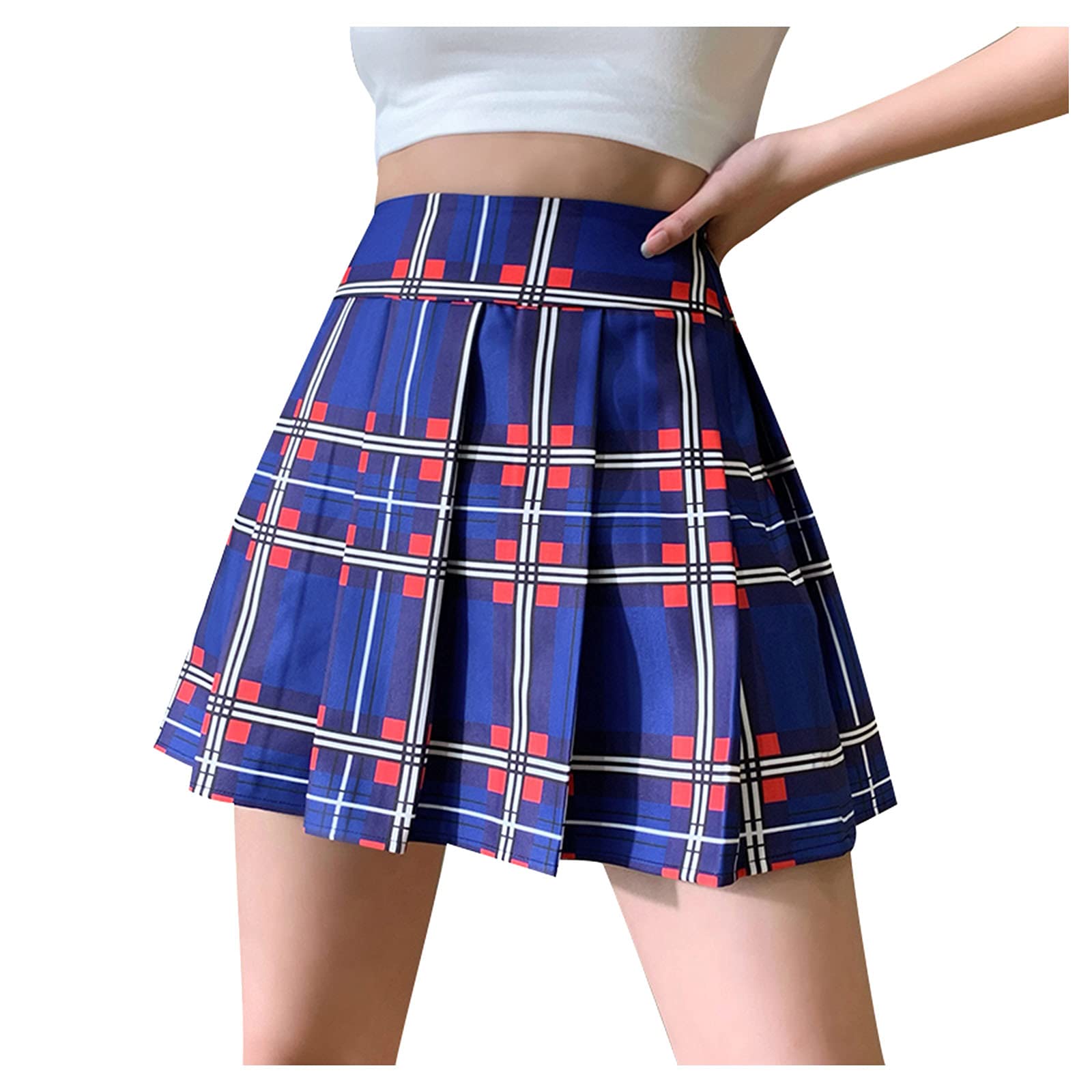 Stylish Women's High-Waisted Plaid Mini Skirt with Contrast Colors - Perfect for Fall Fashion, Date Nights & Casual Outings