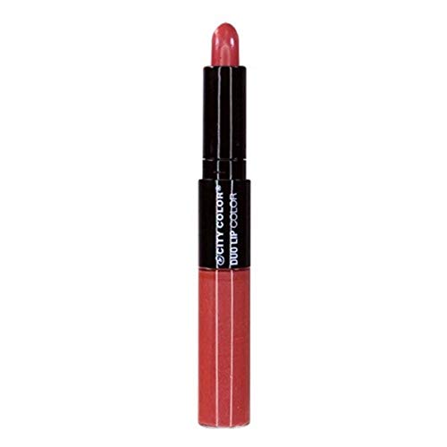 Color City Duo Lip Color 2-in-1 Lipstick & Lip Gloss in Rose | Long Lasting Moisturizing Lip Makeup for Day & Night Wear