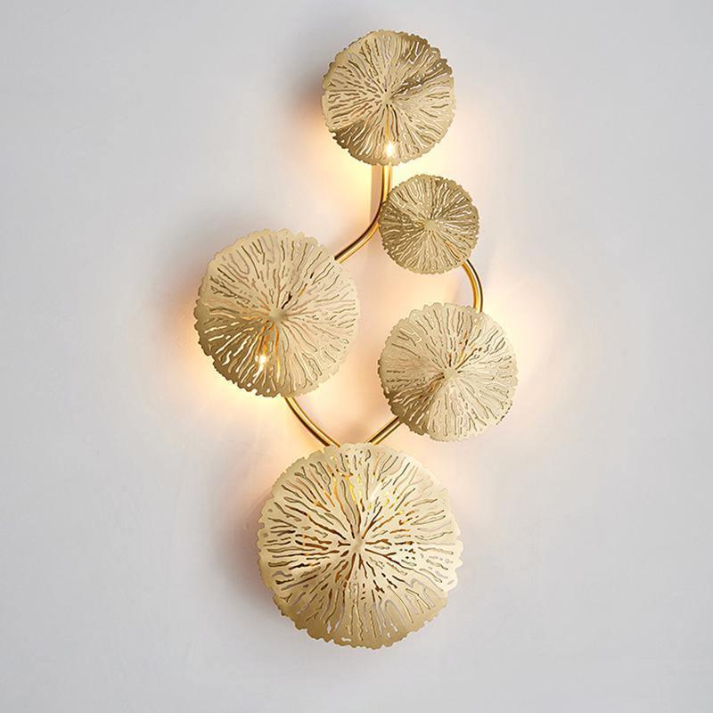Lotus Leaf Wall Sconce Light Fixture - Modern Boho Decor for Living Room, Bedroom & Hallway - Nature-Inspired Wall Lighting for Home & Office
