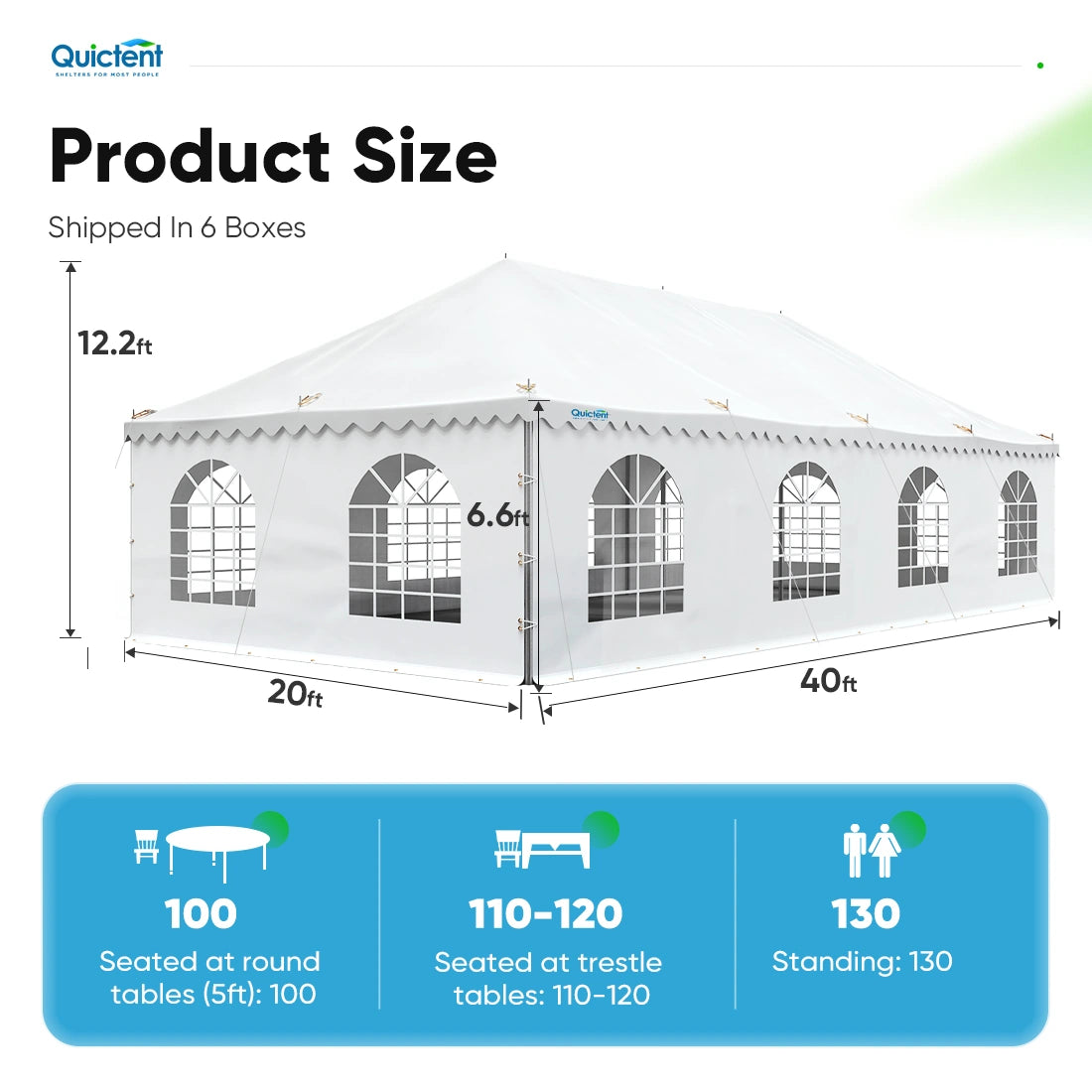 Fire Retardant Party Tent - 10x10ft White Outdoor Canopy for Weddings, Picnics & Backyard Events - Waterproof & UV Resistant Shelter