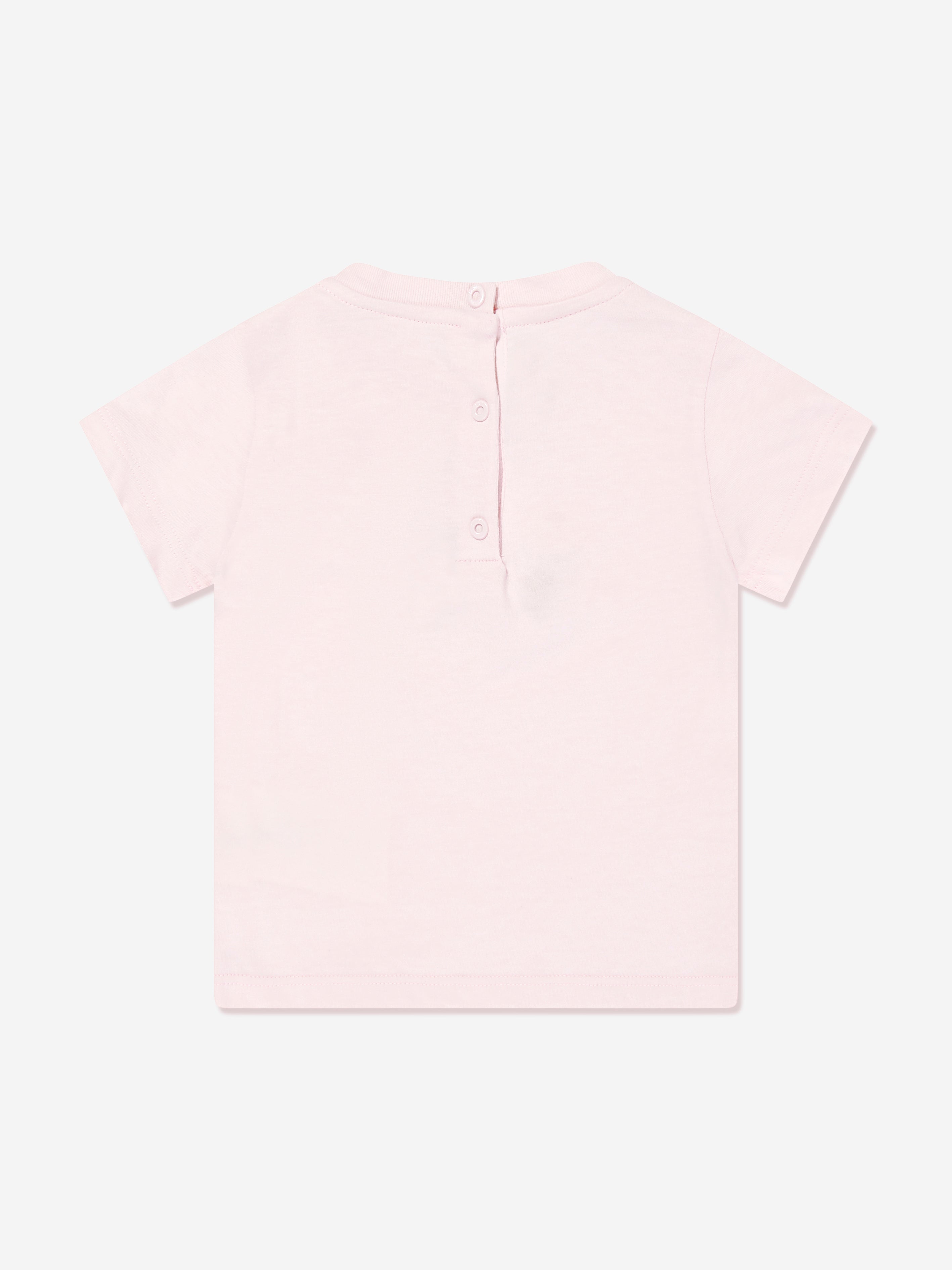 Adorable Pink Bear Print Baby Girls T-Shirt - Soft & Comfortable Cotton Tee for Playdates & Family Outings