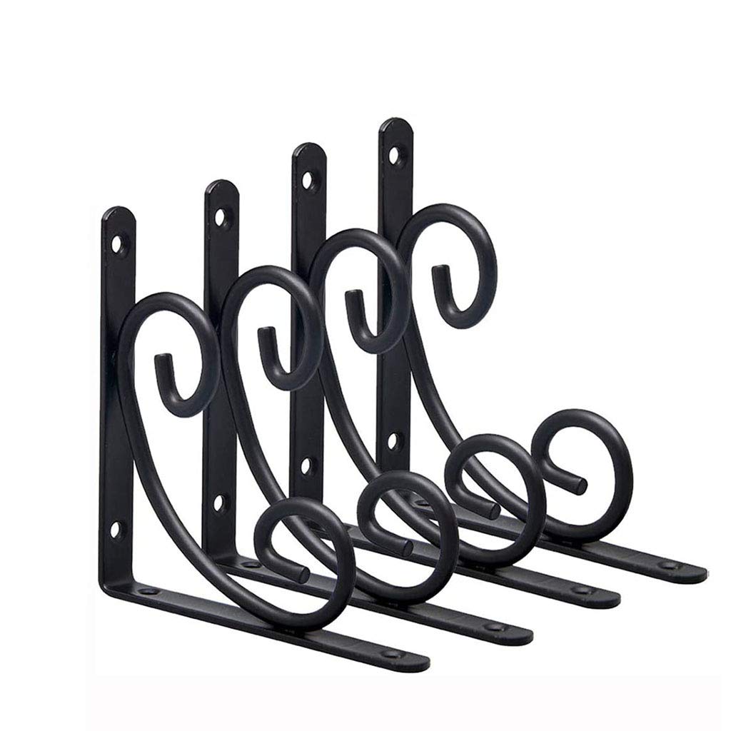 4Pcs Heavy Duty Steel Shelf Brackets - Triangle Wall Shelves Support for Bookshelves & Floating Shelves - Max Load 30kg with Screws Included - Perfect for Home Office, Kitchen & Garage Storage Organization