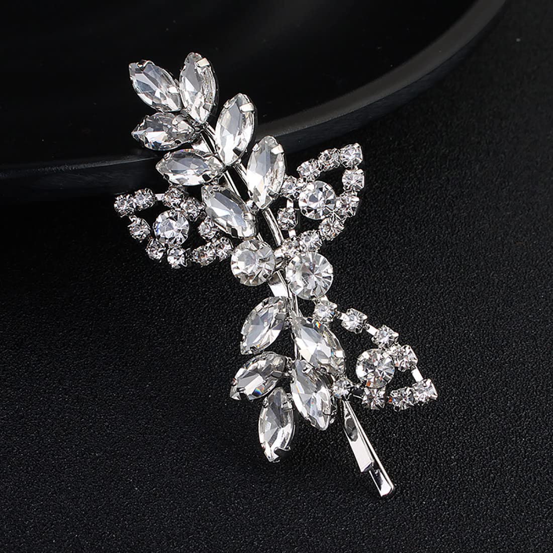 Uongeod Rhinestone Bridal Hair Clips (2PCS) - Gold & Silver Leaf Wedding Hairpins with Pearl & Crystal for Bride - Perfect for Weddings, Prom, Parties & Special Occasions