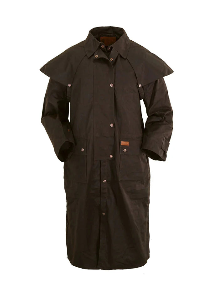 Outback Low Rider Duster Coat for Men & Women - Waterproof Windproof Long Trench Coat with Hood - Perfect for Outdoor Adventures, Hiking, and Ranch Work