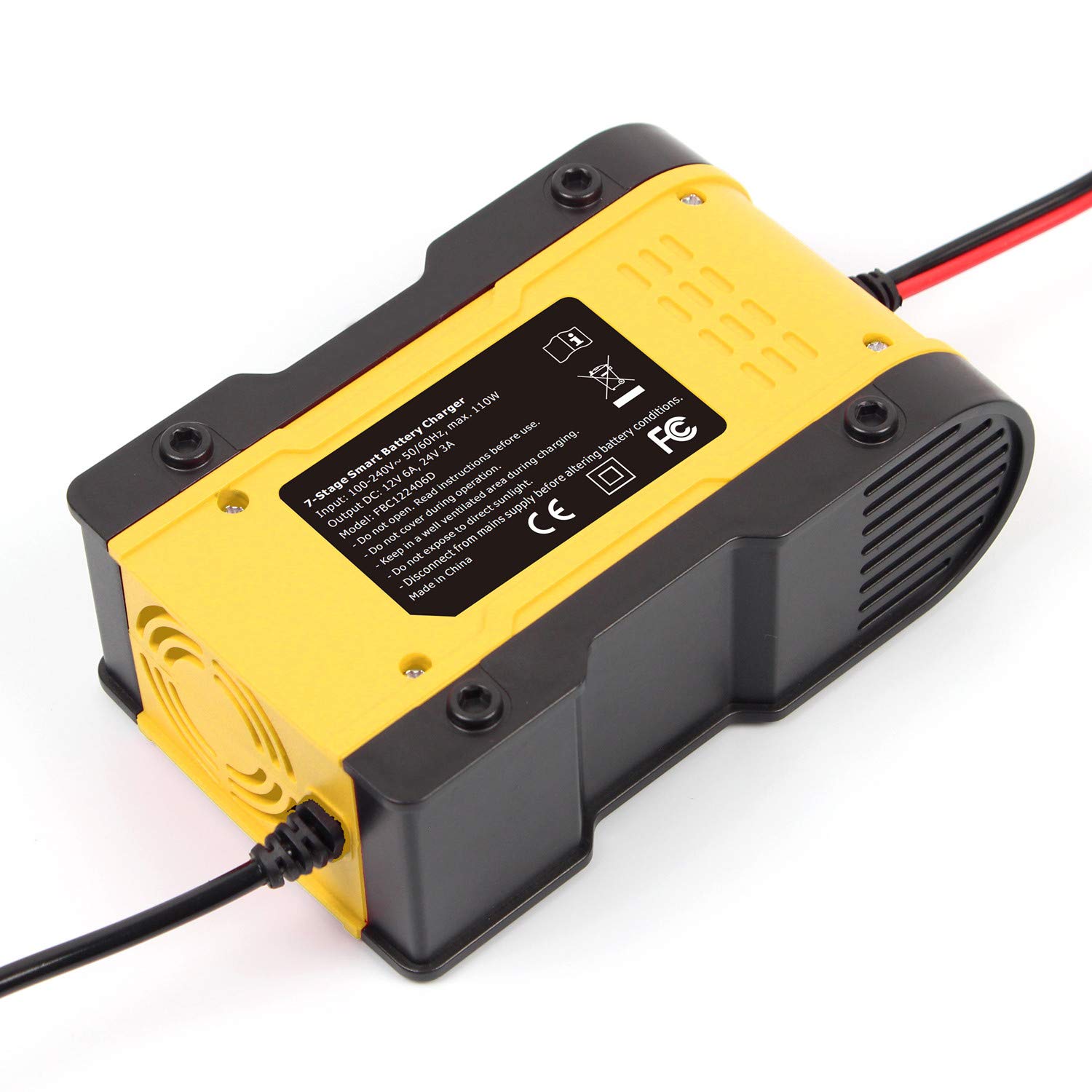 12V/24V 6A Smart Car Battery Charger for Lithium & Lead-Acid - Auto Maintenance