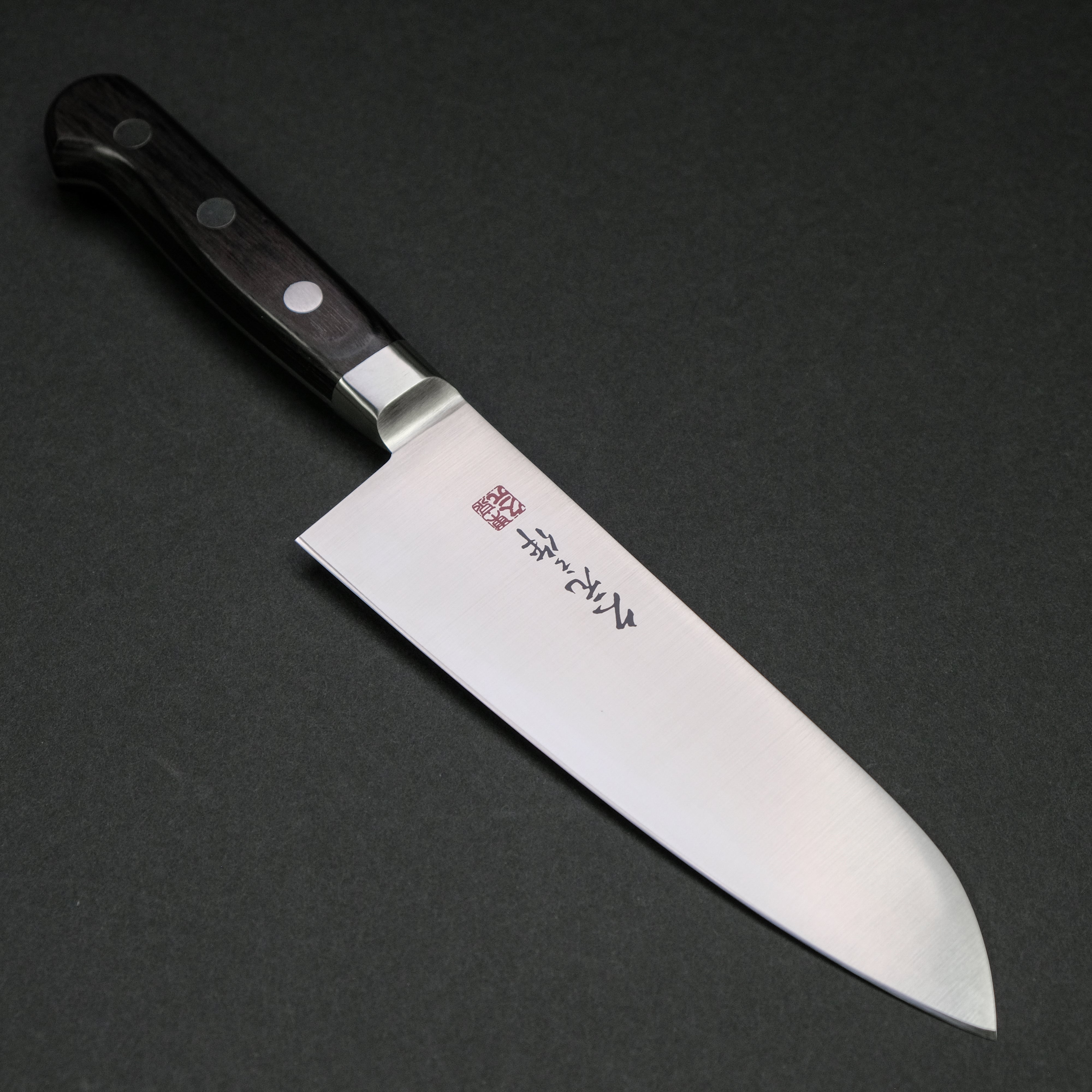 Premium Morihei Hisamoto INOX Santoku Knife 165mm - Japanese Stainless Steel Blade with Pakka Wood Handle - Perfect for Slicing, Dicing & Chopping Vegetables, Meat & Fish