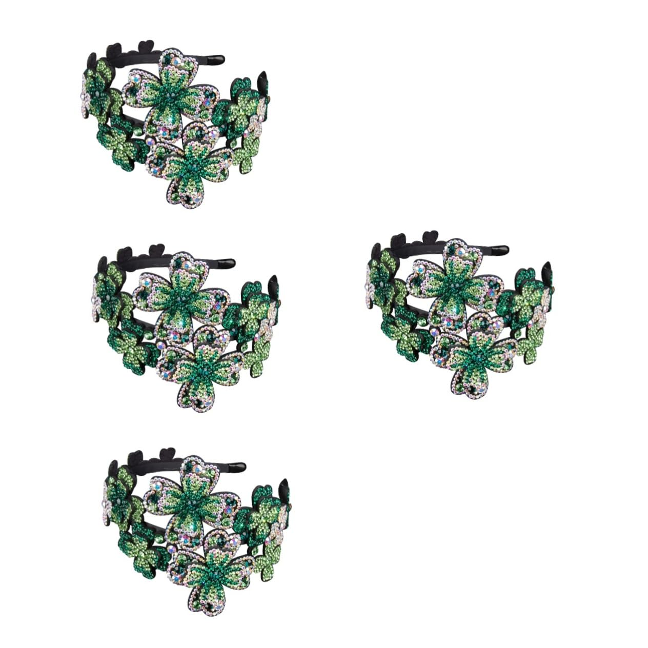 Beavorty 4pcs Rhinestone Headbands for Women - Sparkling Crystal Flapper Flower Hair Accessories for Parties, Weddings & Elegant Occasions