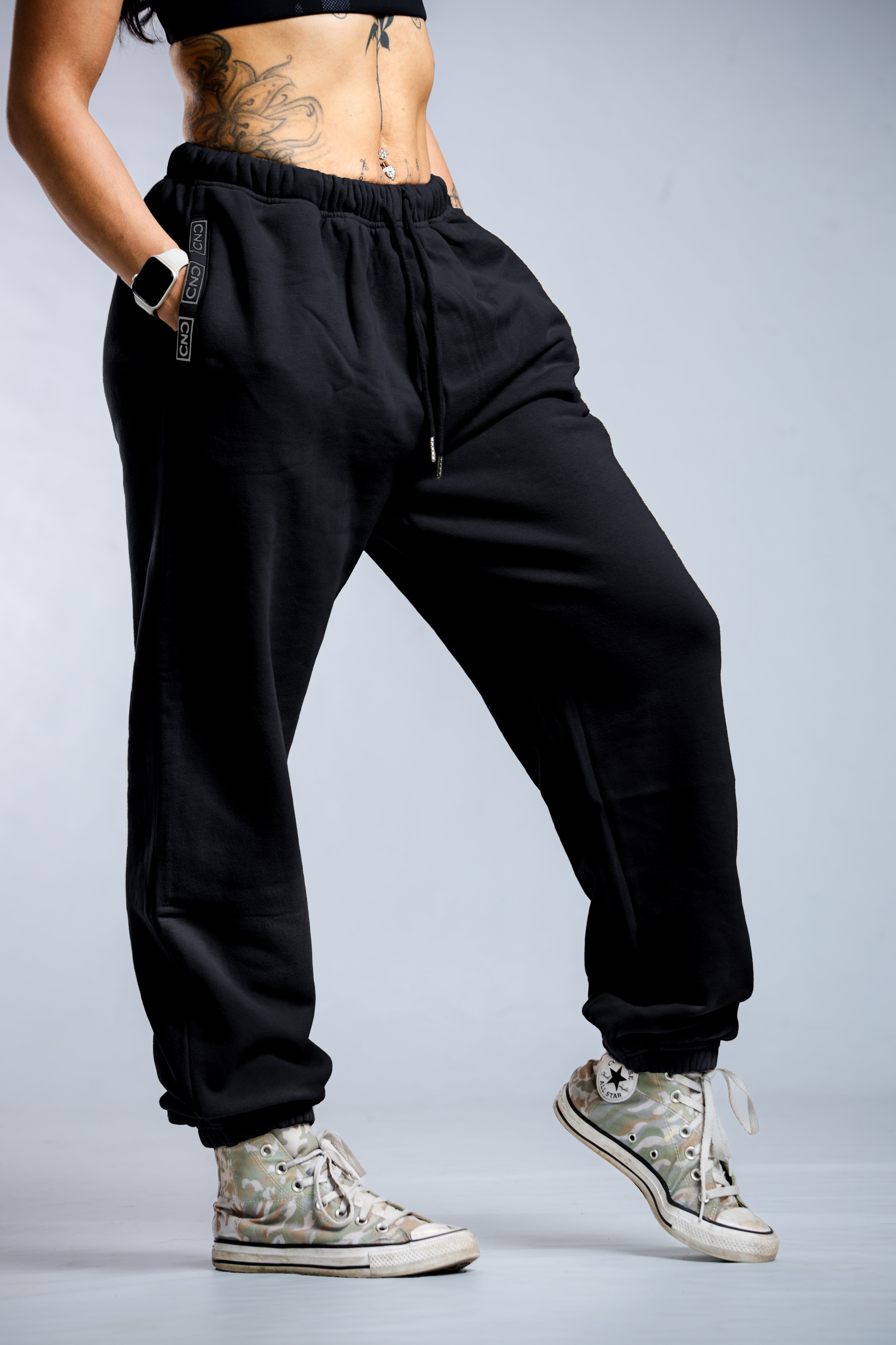 Comfortable Men's Black Boyfriend Sweatpants - Casual Lounge Pants for Relaxing at Home, Running Errands & Weekend Outfits