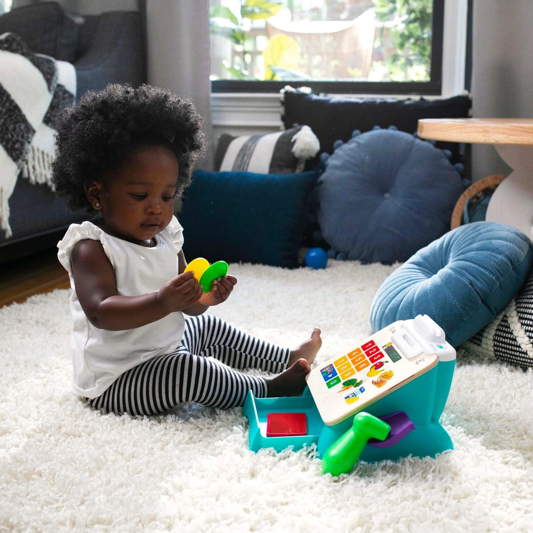 Baby Einstein HAPE Magic Touch Wooden Cash Register Toy - Pretend Play Shopping Set for Kids Ages 3+ | Perfect for Role Play, Math Learning & Imaginative Play at Home or Preschool