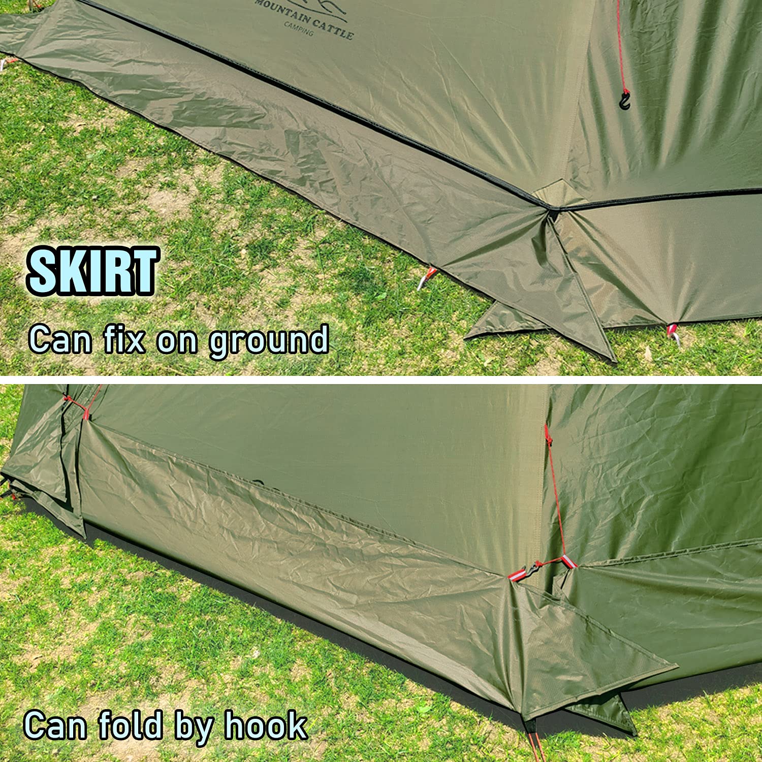 4 Person 5lb Lightweight Tipi Hot Tent with Stove Jack - 7'3