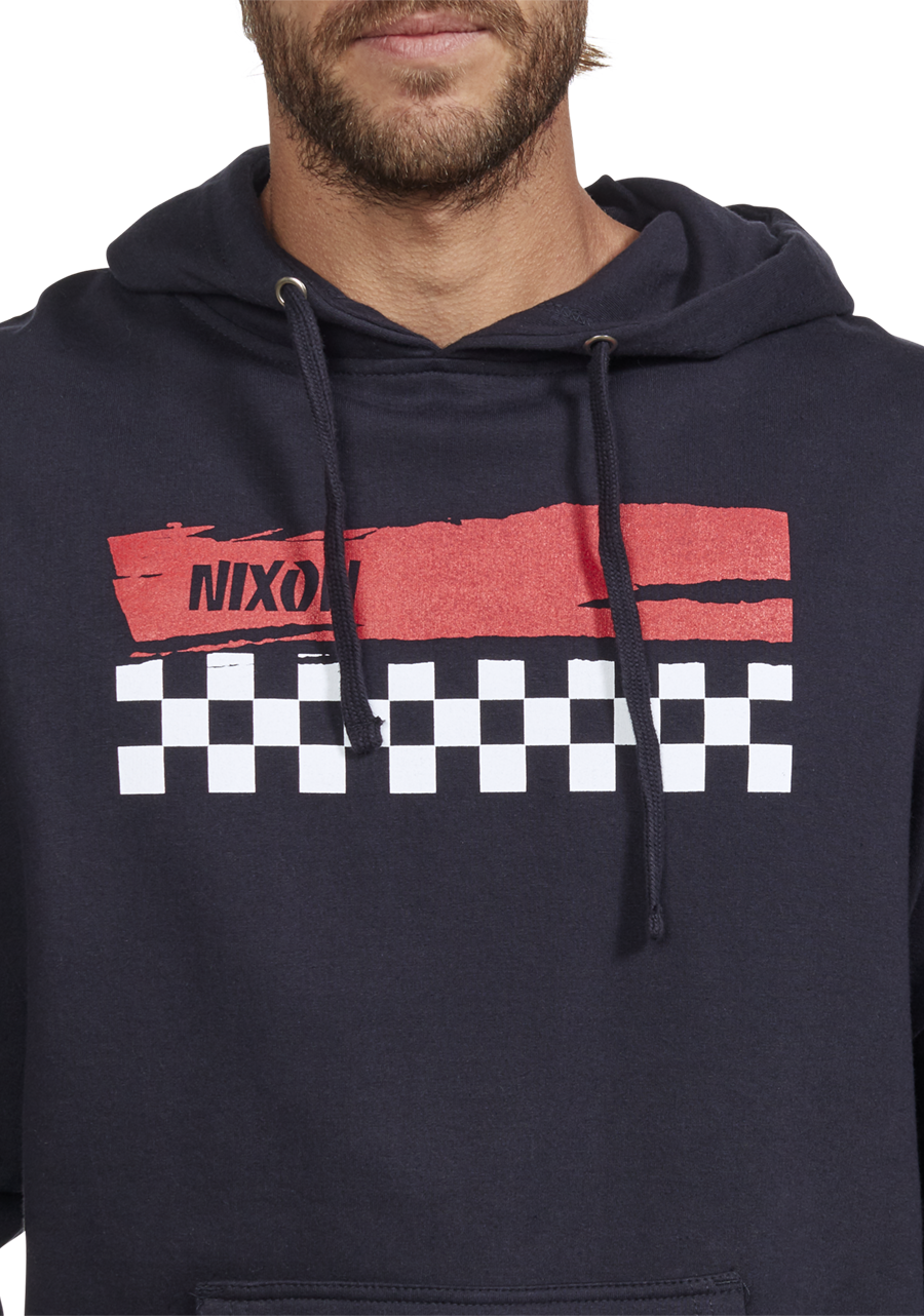 Circuit Hoodie for Men & Women - Navy & Red Color Block Design - Comfortable Streetwear for Casual Outings & Urban Fashion
