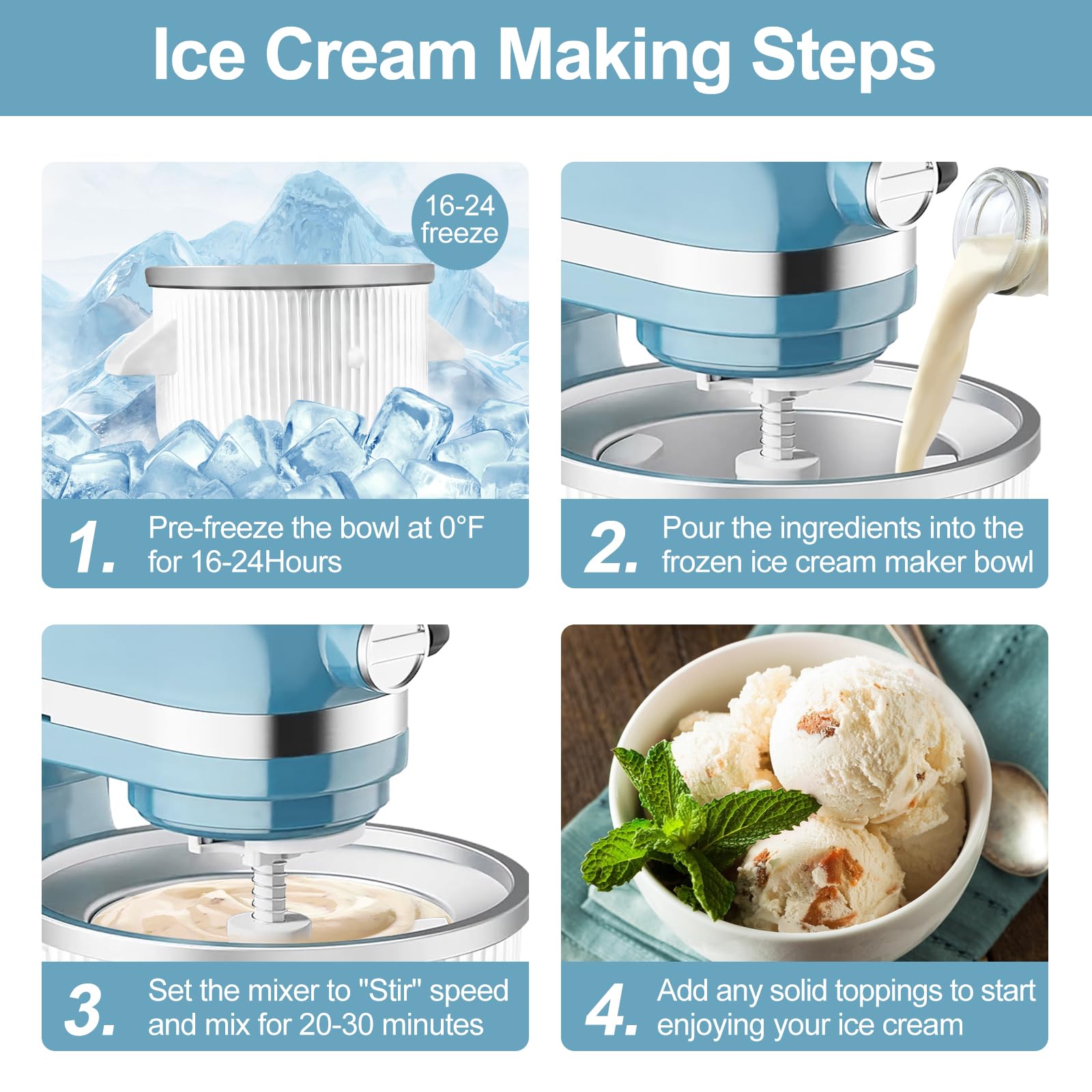 **KitchenAid Ice Cream Maker & Shaved Ice Attachment Set – Compatible with 4.5 Qt & Larger Stand Mixers – Includes 8 Ice Molds for Homemade Gelato & Shaved Ice – Perfect for Summer Desserts & Party Treats**