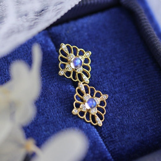 Vintage Moonstone Stud Earrings for June Birthstone – Hypoallergenic Sterling Silver Jewelry | Perfect Gift for Women, Birthday, Anniversary & Everyday Wear