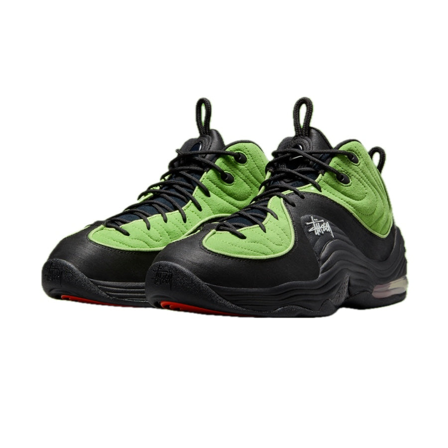 Nike Air Penny 2 Stussy Vivid Green Black Basketball Shoes - Retro Sneakers for Men, Streetwear Fashion & Sports Performance - Perfect for Casual Wear, Gym Workouts and Urban Style