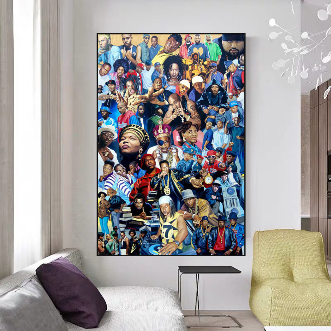 Tupac & Biggie Smalls Hip Hop Legends Canvas Wall Art Poster - Vintage Rap Music Decor for Bedroom, Living Room & Office