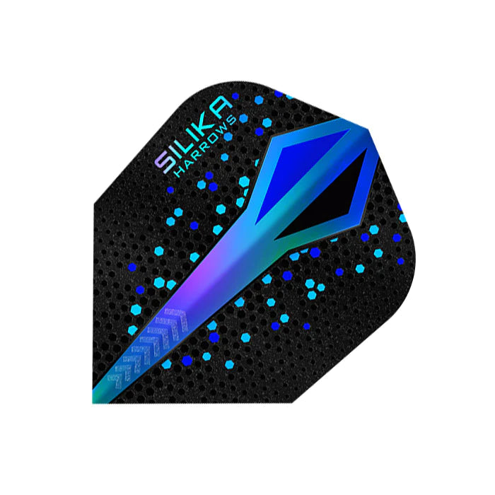 Harrows Silika ColourShift Dart Flights - Standard Small No.6 Shape (Blue) | High-Visibility Performance for Professional & Casual Dart Players