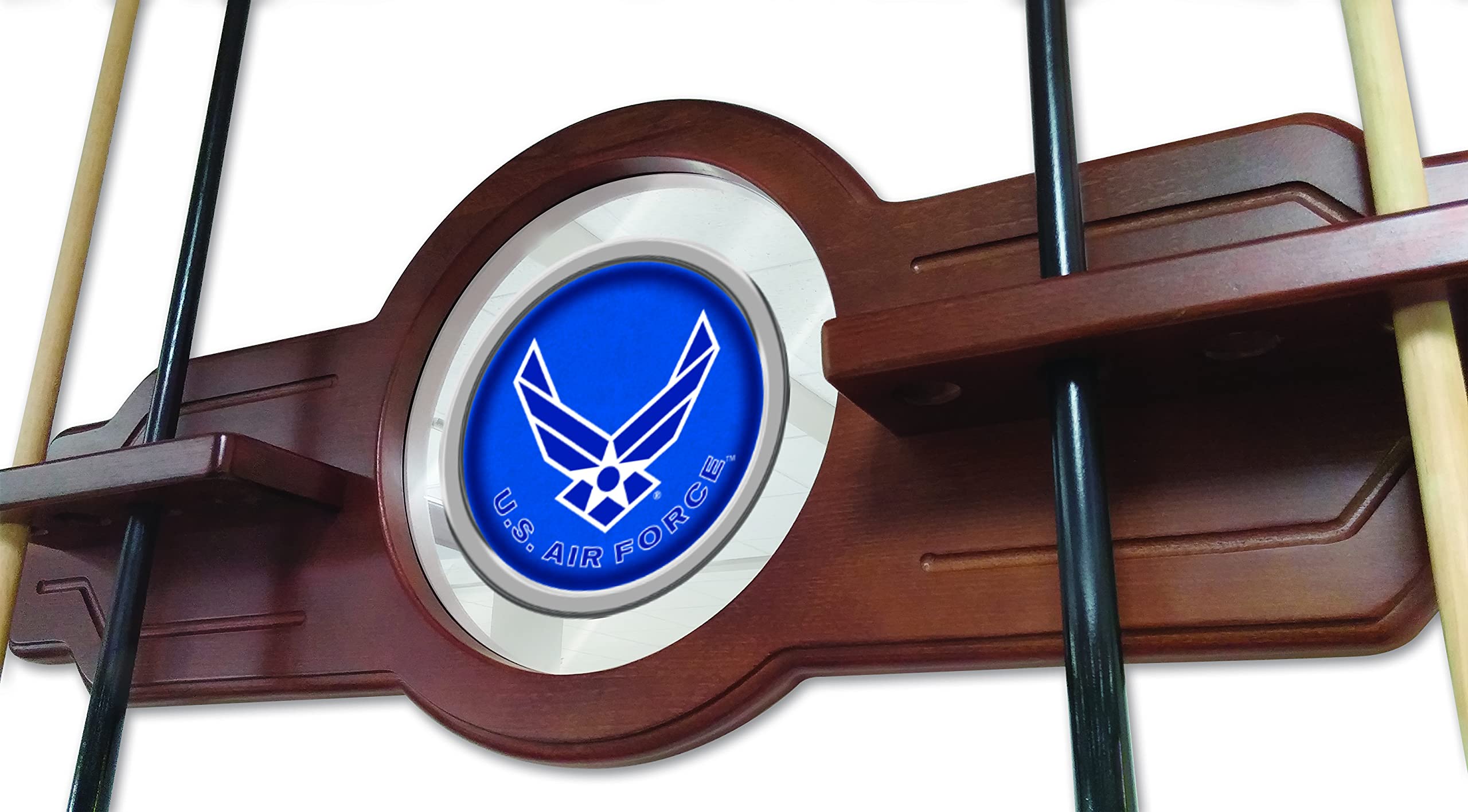 Black U.S. Air Force Cue Rack by Holland Bar Stool - Premium Billiard Accessory for Game Rooms, Bars & Man Caves