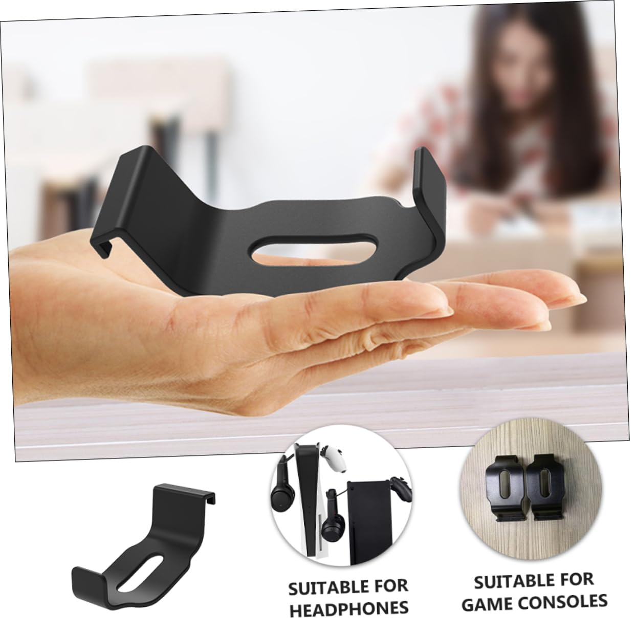 CIYODO Space-Saving Headphone Holder & Game Controller Stand - Sturdy Wall Mount Headset Hanger for Gaming Setup - Perfect for Bedroom, Office, or Game Room Organization