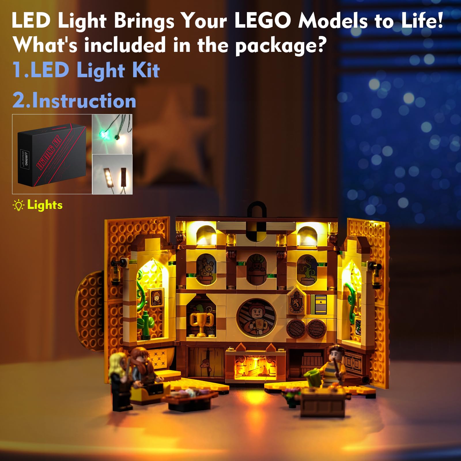 LED Light Kit for Lego Hufflepuff House Banner 76412 - Creative Lighting Set Gift for Lego 76412 Building Set (Lights Only) | Perfect for Harry Potter Fans & Lego Display Enhancement