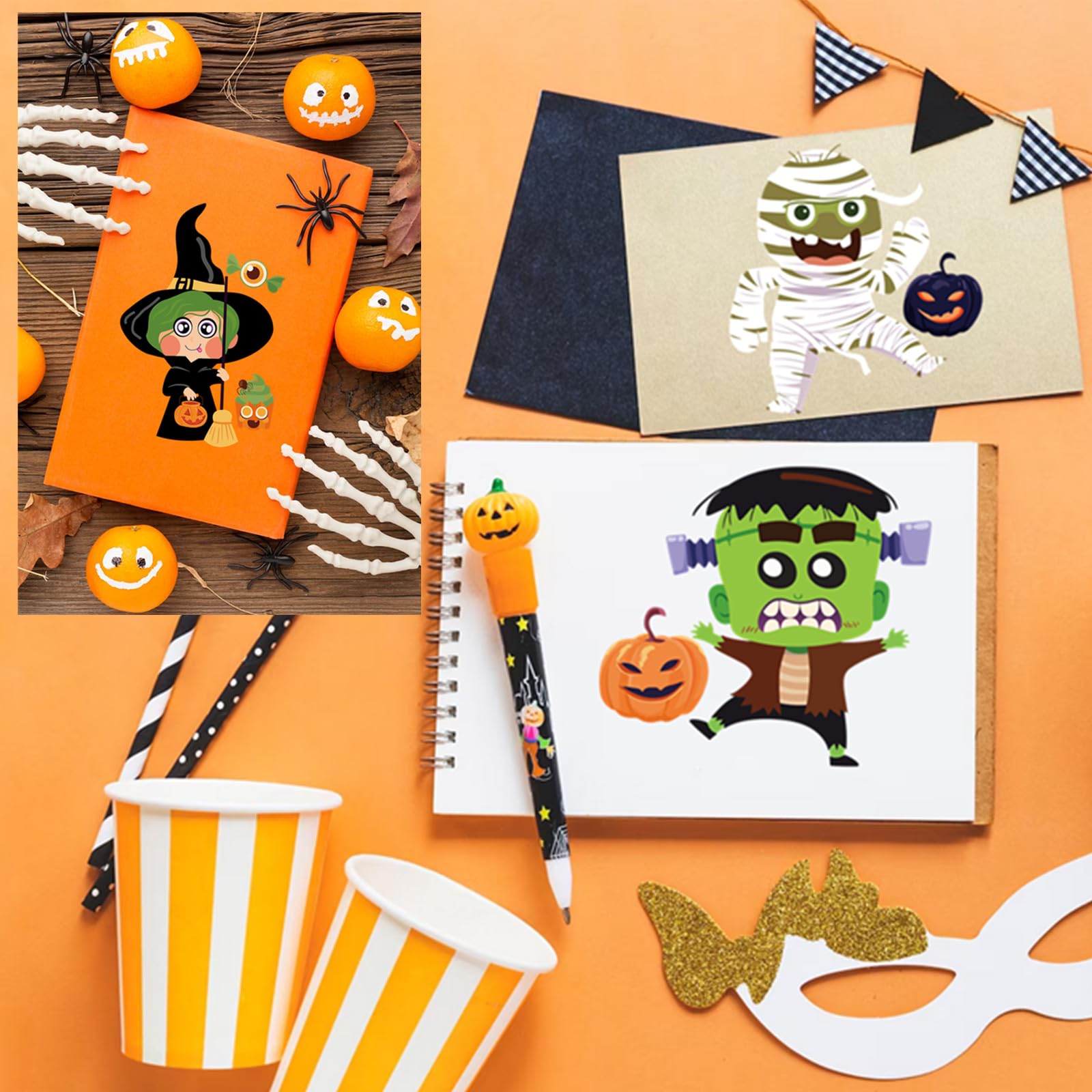 36 Sheets Halloween Stickers for Kids - DIY Halloween Crafts, Party Favors & Game Supplies - Perfect for Halloween Decorations, Scrapbooking & Trick-or-Treat Bags