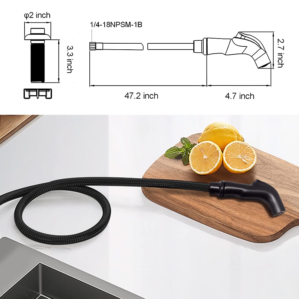 Houtingmaan Kitchen Sink Sprayer Replacement - Oil Rubbed Bronze Side Sprayer Head with Hose and Holder | Durable Sink Sprayer for Easy Dishwashing & Cleaning | Perfect for Home Kitchen, RV, and Outdoor Use